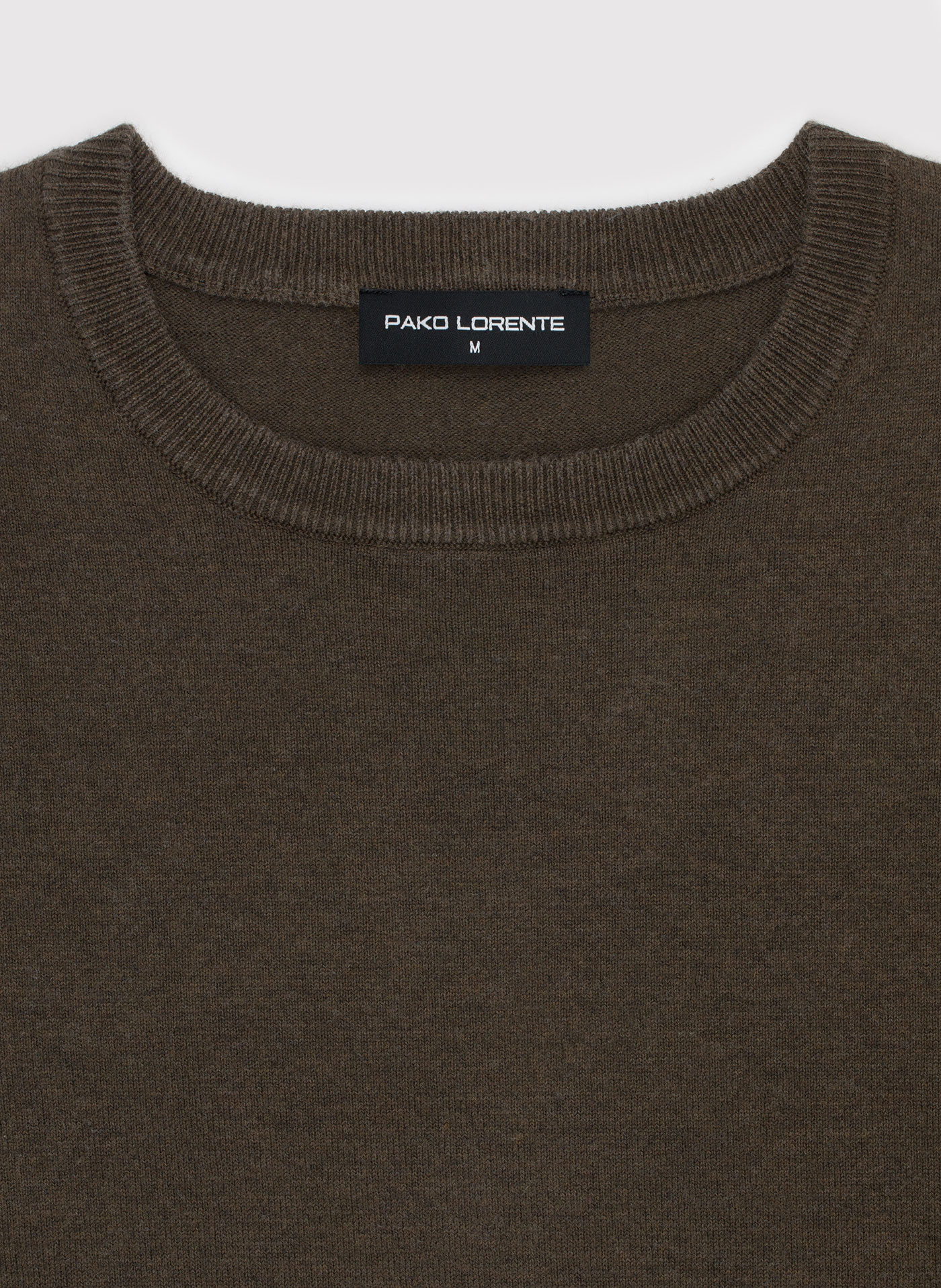 Brązowy sweter męski o-neck - Pako Lorente