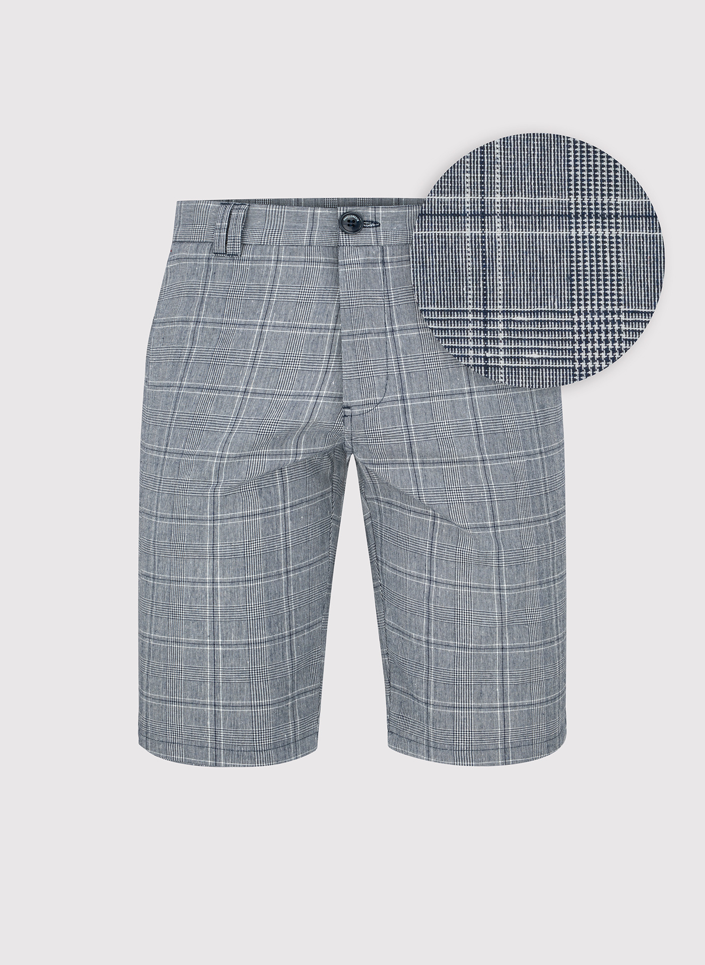 Męskie szorty w kratkę z lnem - Pako Lorente