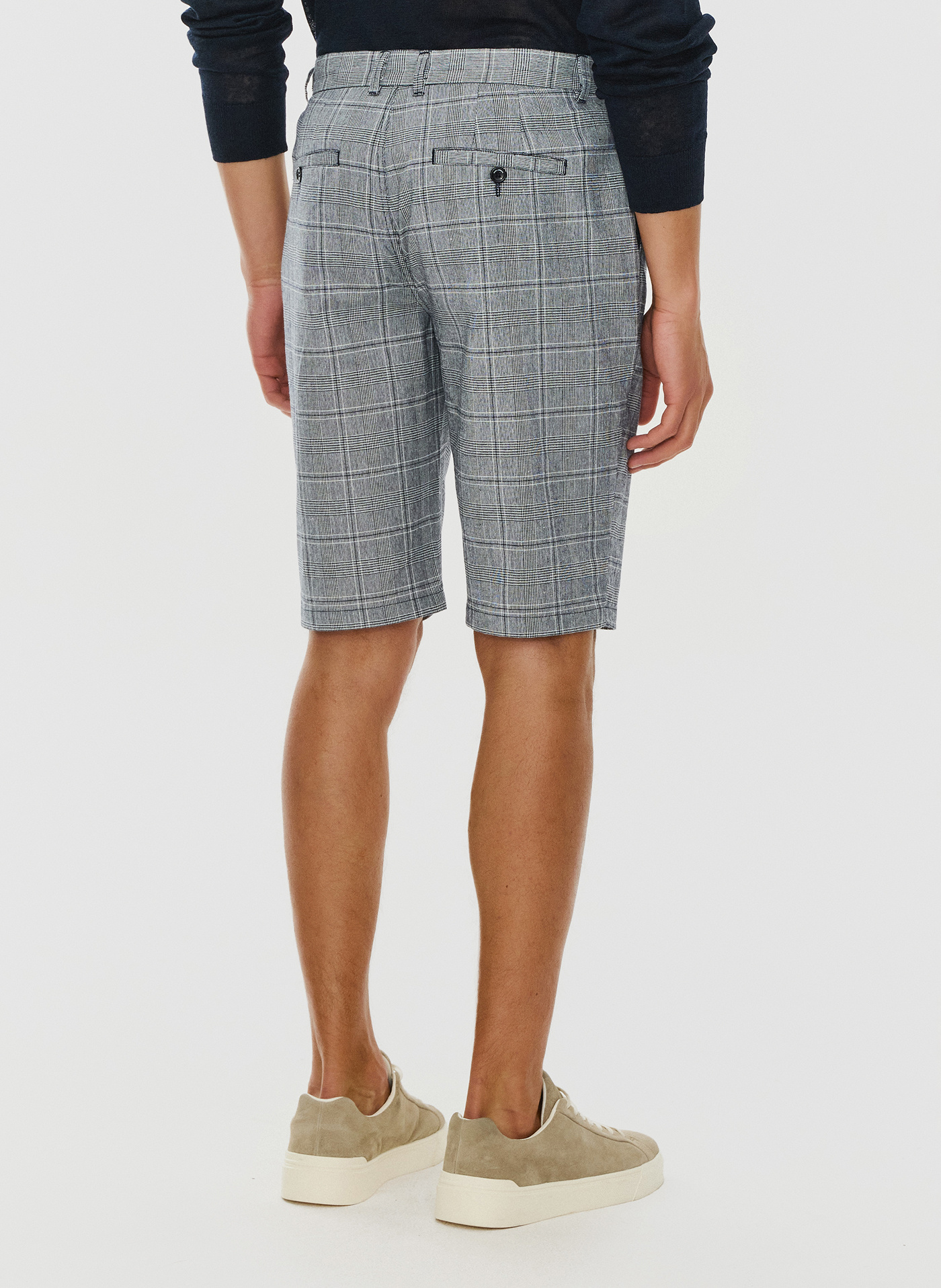 Męskie szorty w kratkę z lnem - Pako Lorente