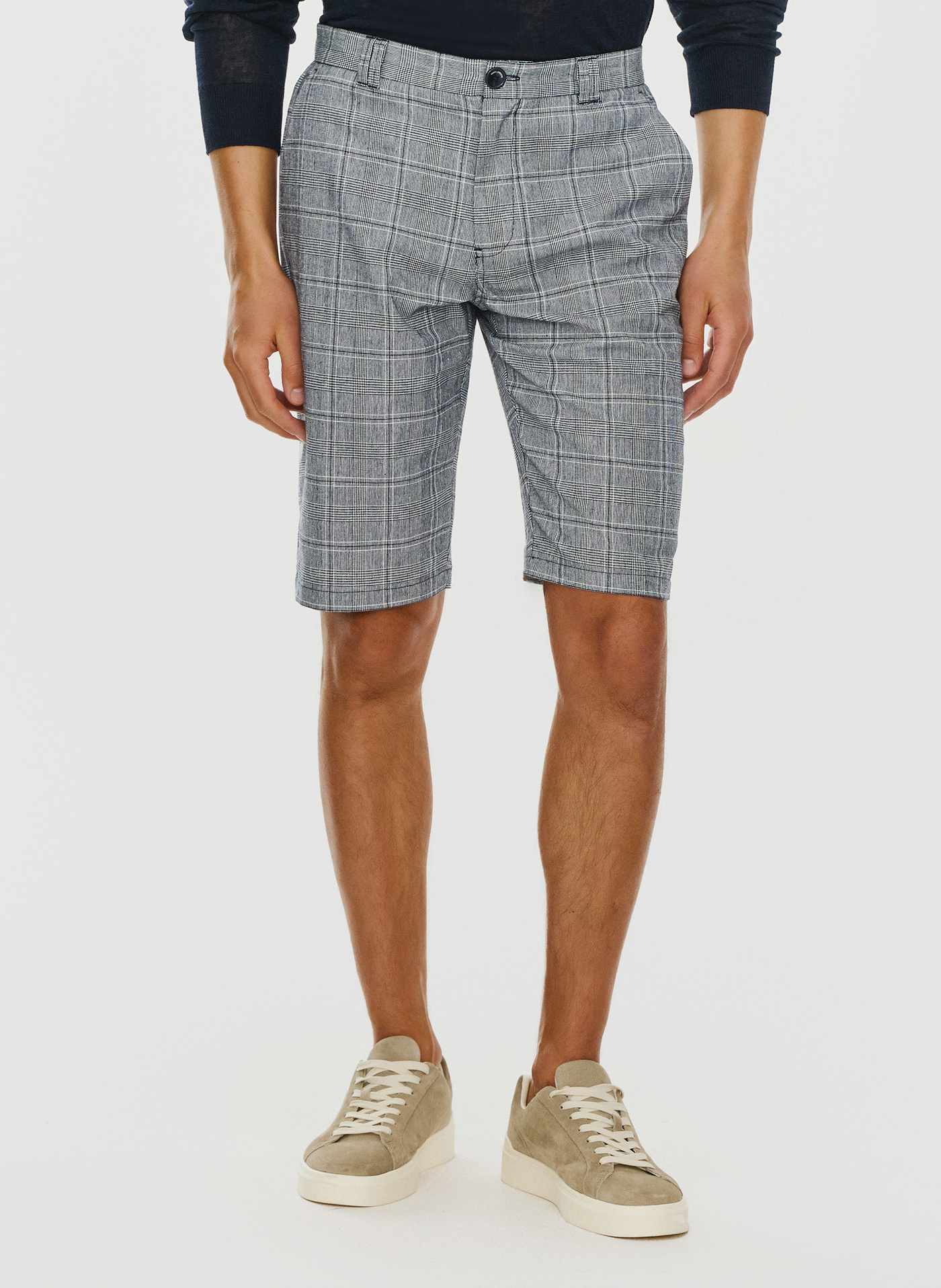 Męskie szorty w kratkę z lnem - Pako Lorente