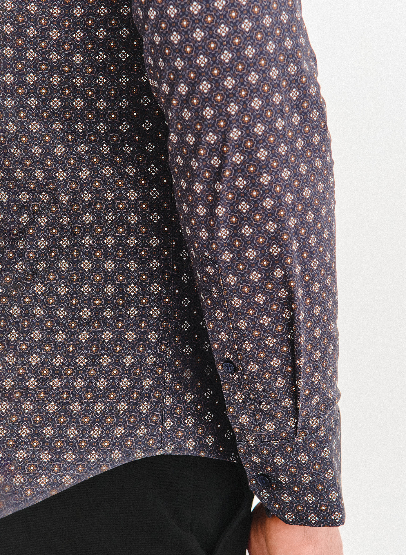 PAKO LORENTE - Brązowa koszula mikrowzór - Pako Lorente