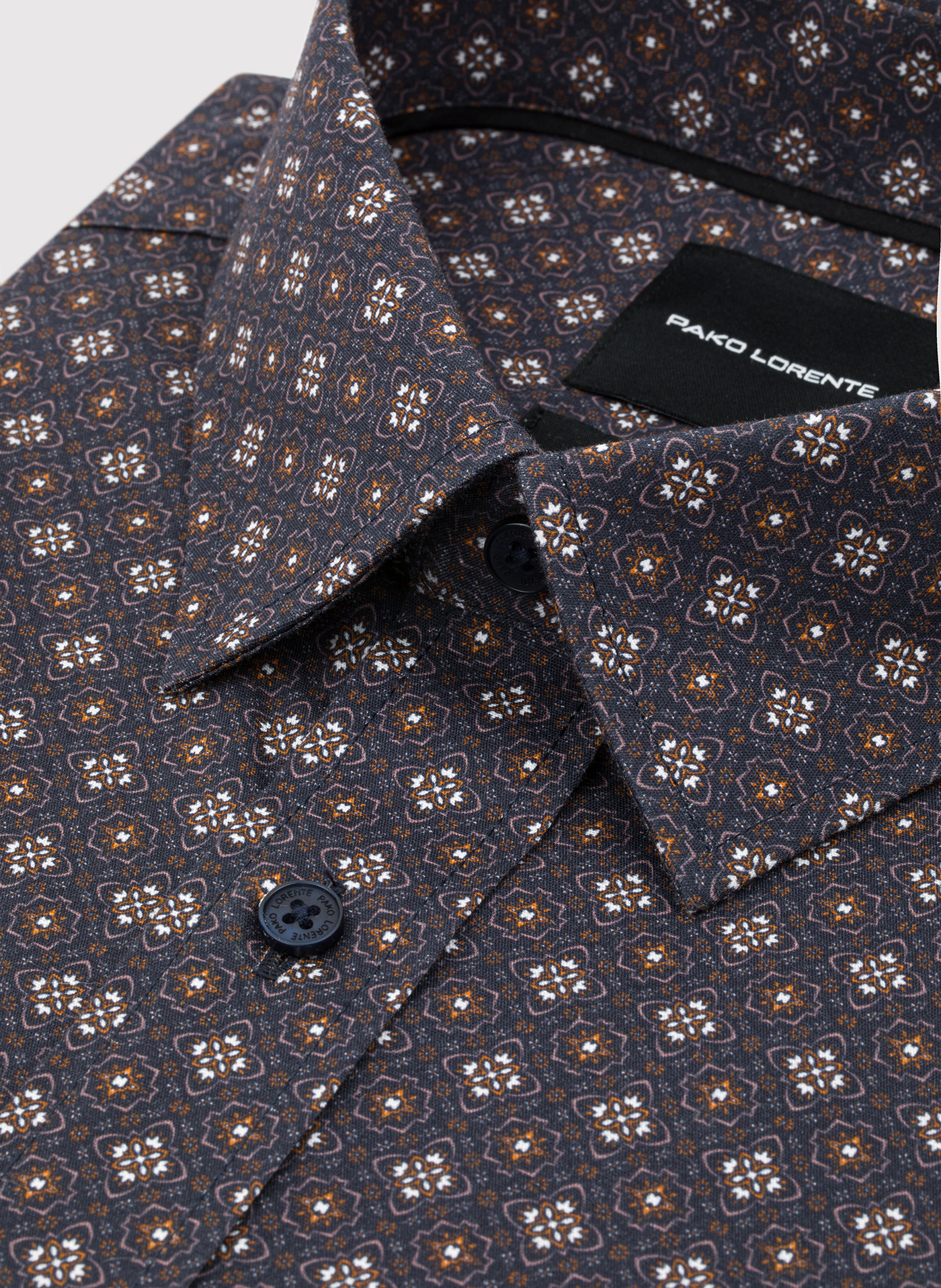 PAKO LORENTE - Brązowa koszula mikrowzór - Pako Lorente