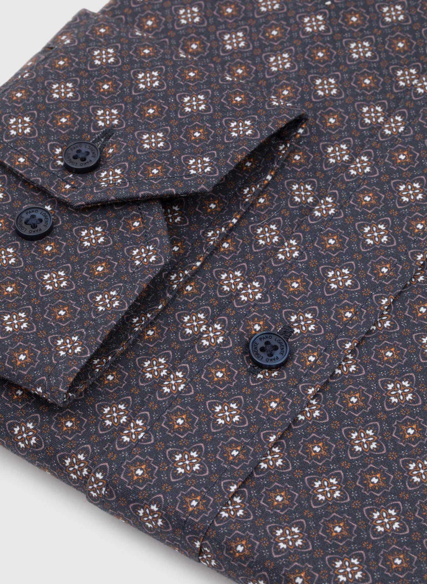 PAKO LORENTE - Brązowa koszula mikrowzór - Pako Lorente