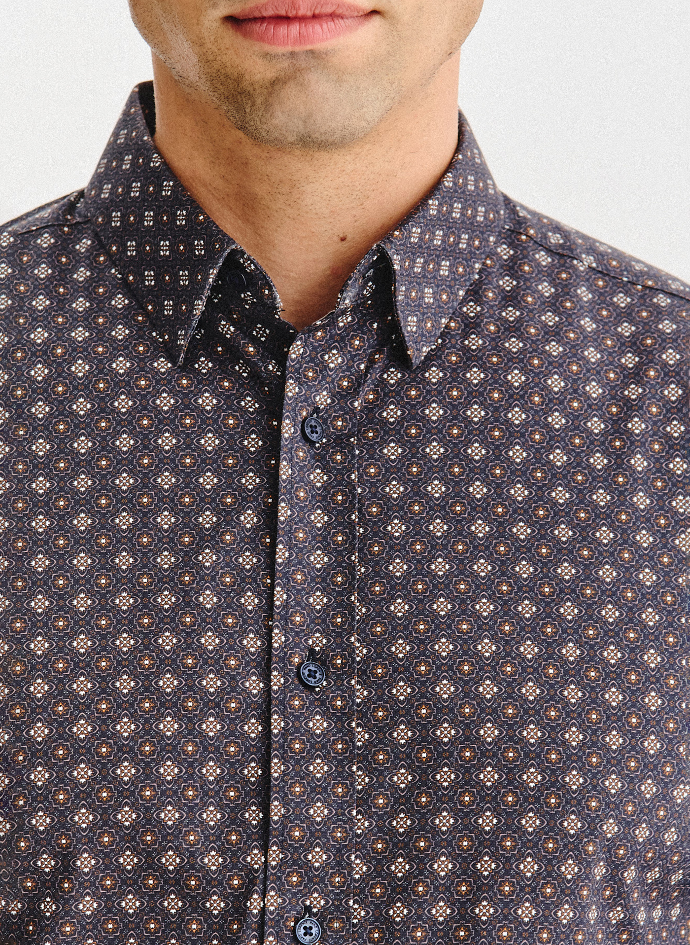 PAKO LORENTE - Brązowa koszula mikrowzór - Pako Lorente