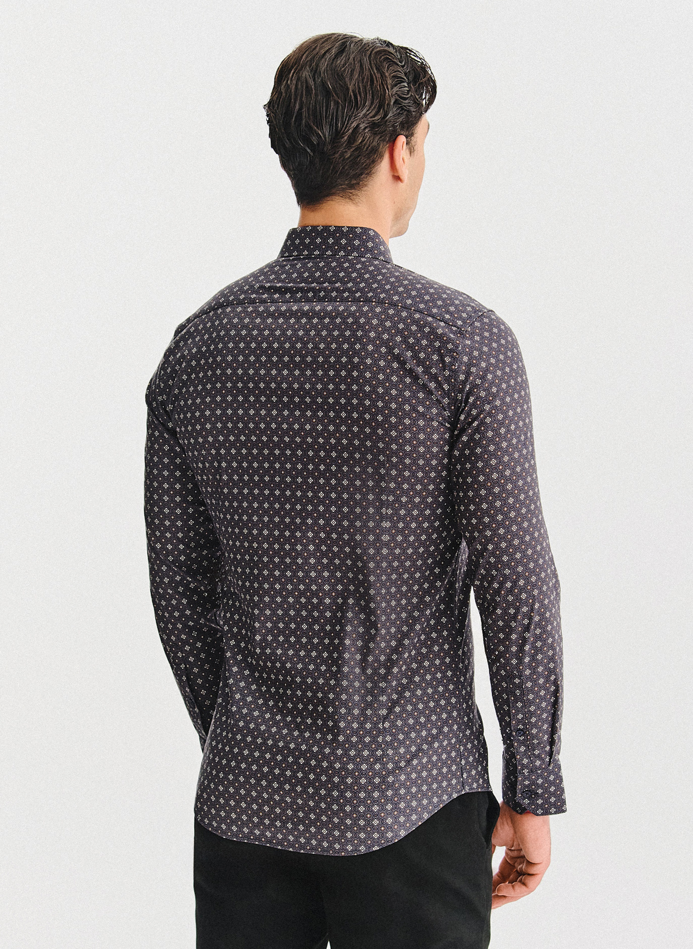 PAKO LORENTE - Brązowa koszula mikrowzór - Pako Lorente