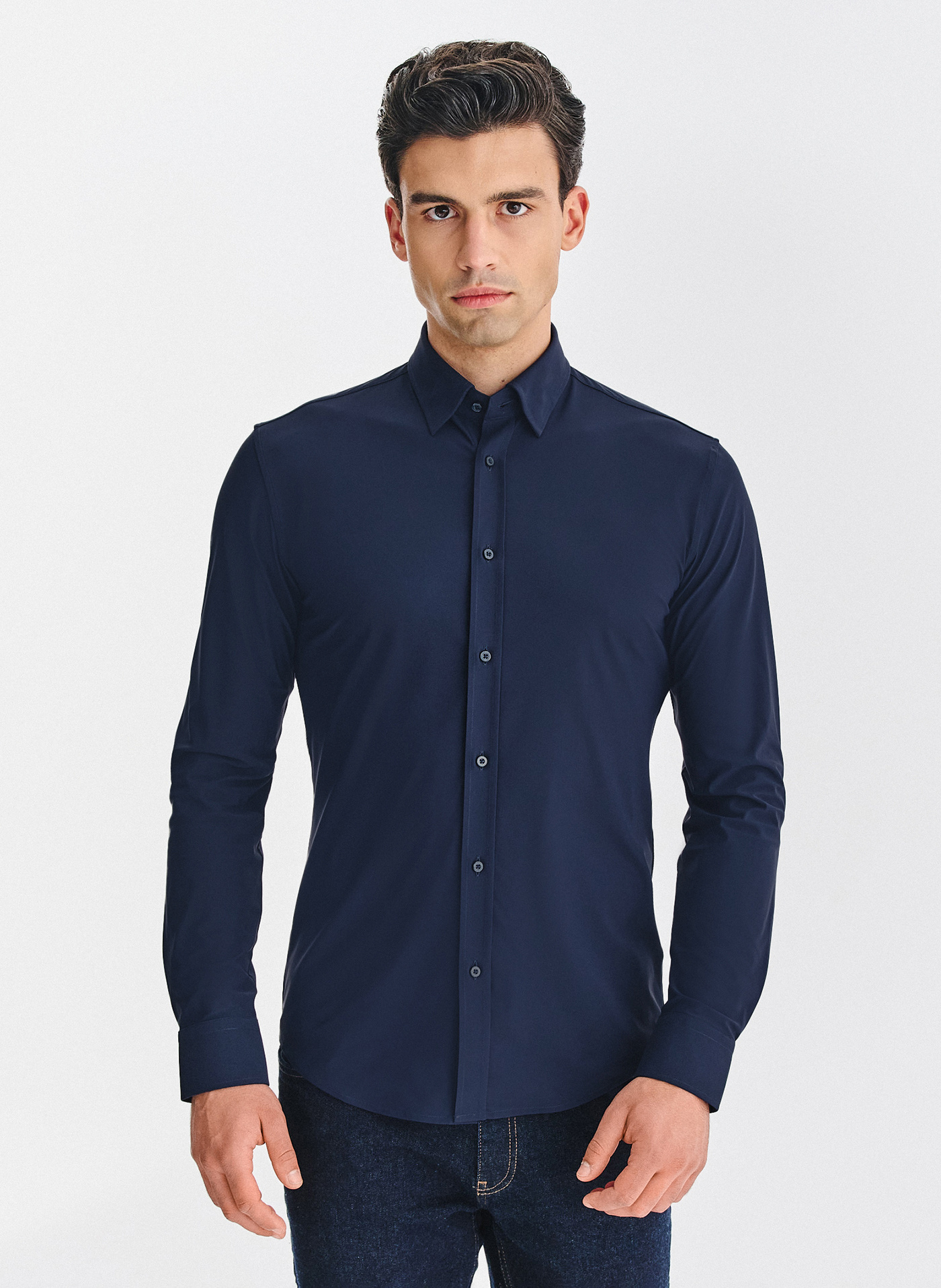 Granatowa koszula męska - Pako Lorente
