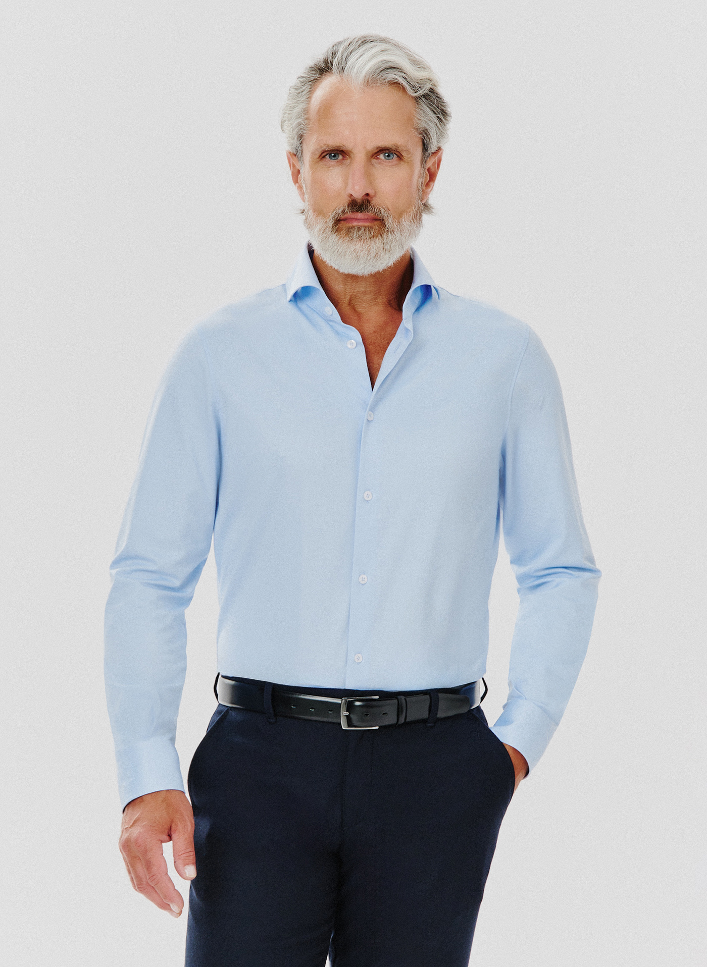 Niebieska koszula męska z długim rękawem - Pako Lorente