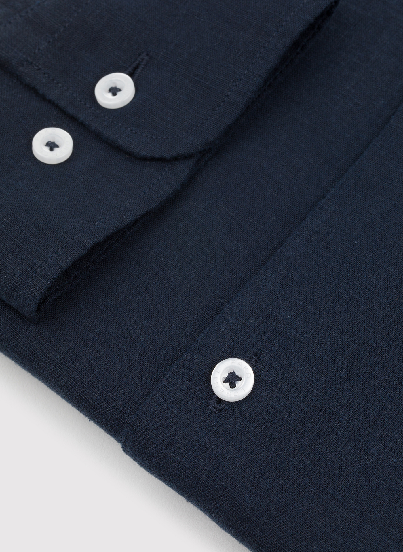 Lniana granatowa koszula męska ze stójką - Pako Lorente