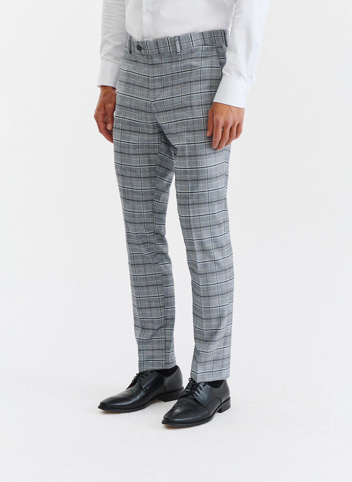 Kraciaste męskie spodnie garniturowe - Pako Lorente