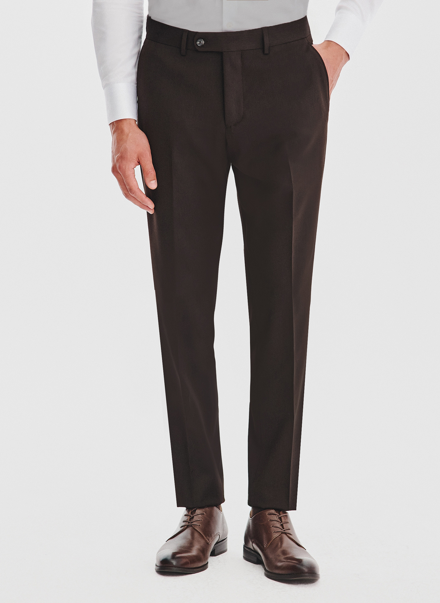Ciemnobrązowe spodnie garniturowe - Pako Lorente