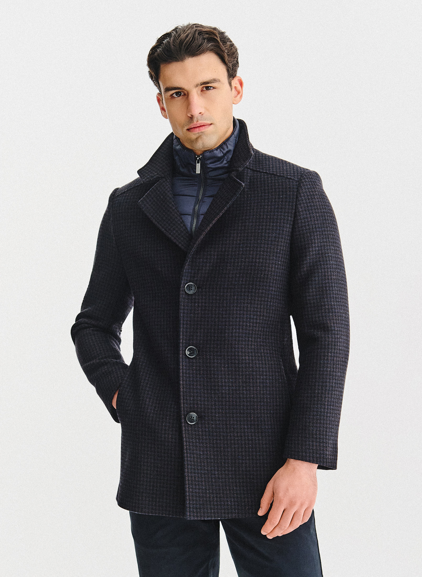 PAKO LORENTE - Płaszcz jednorzędowy w pepitkę - Pako Lorente