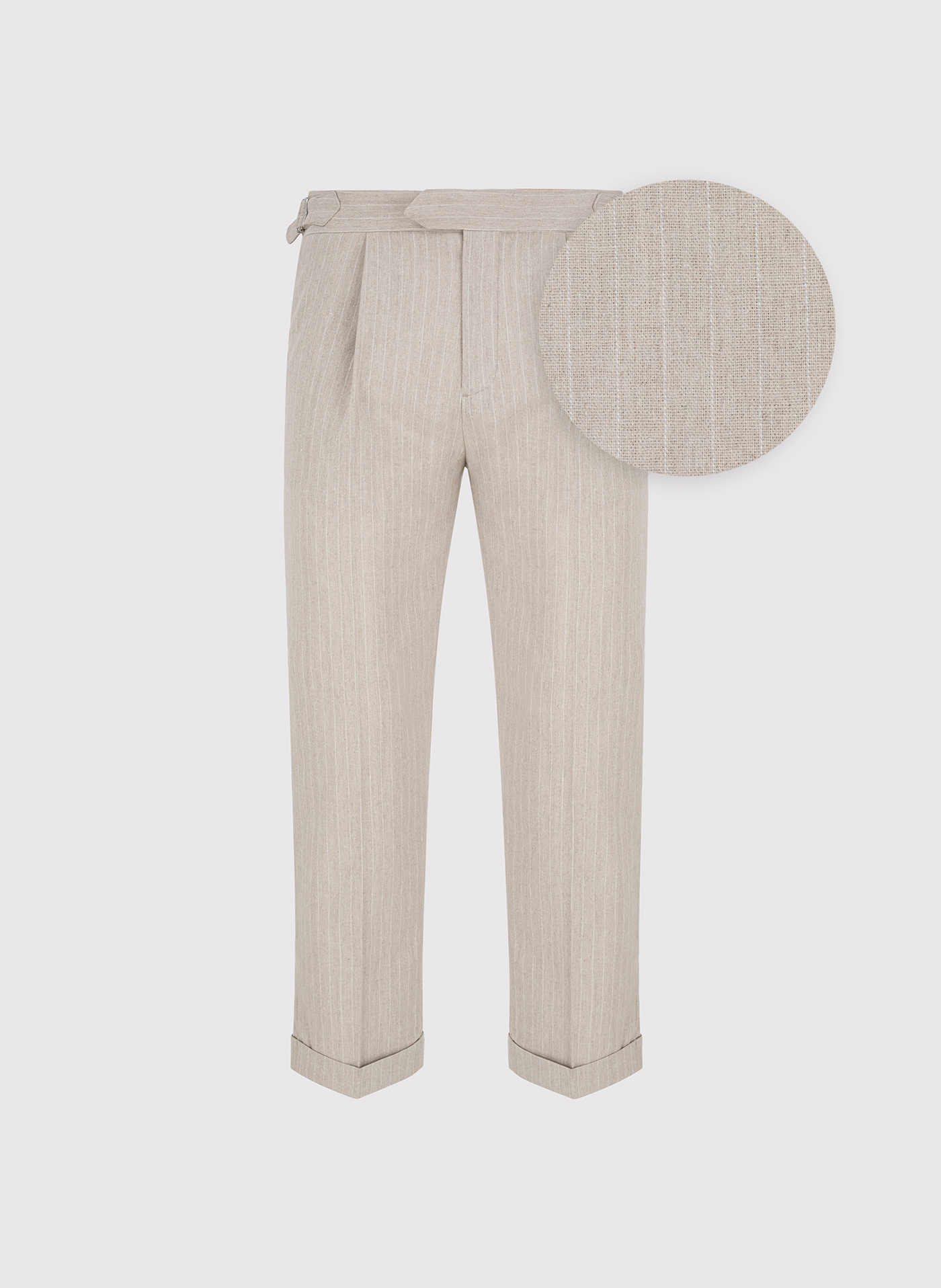 PAKO LORENTE - Spodnie męskie w prążek z lnem - Pako Lorente