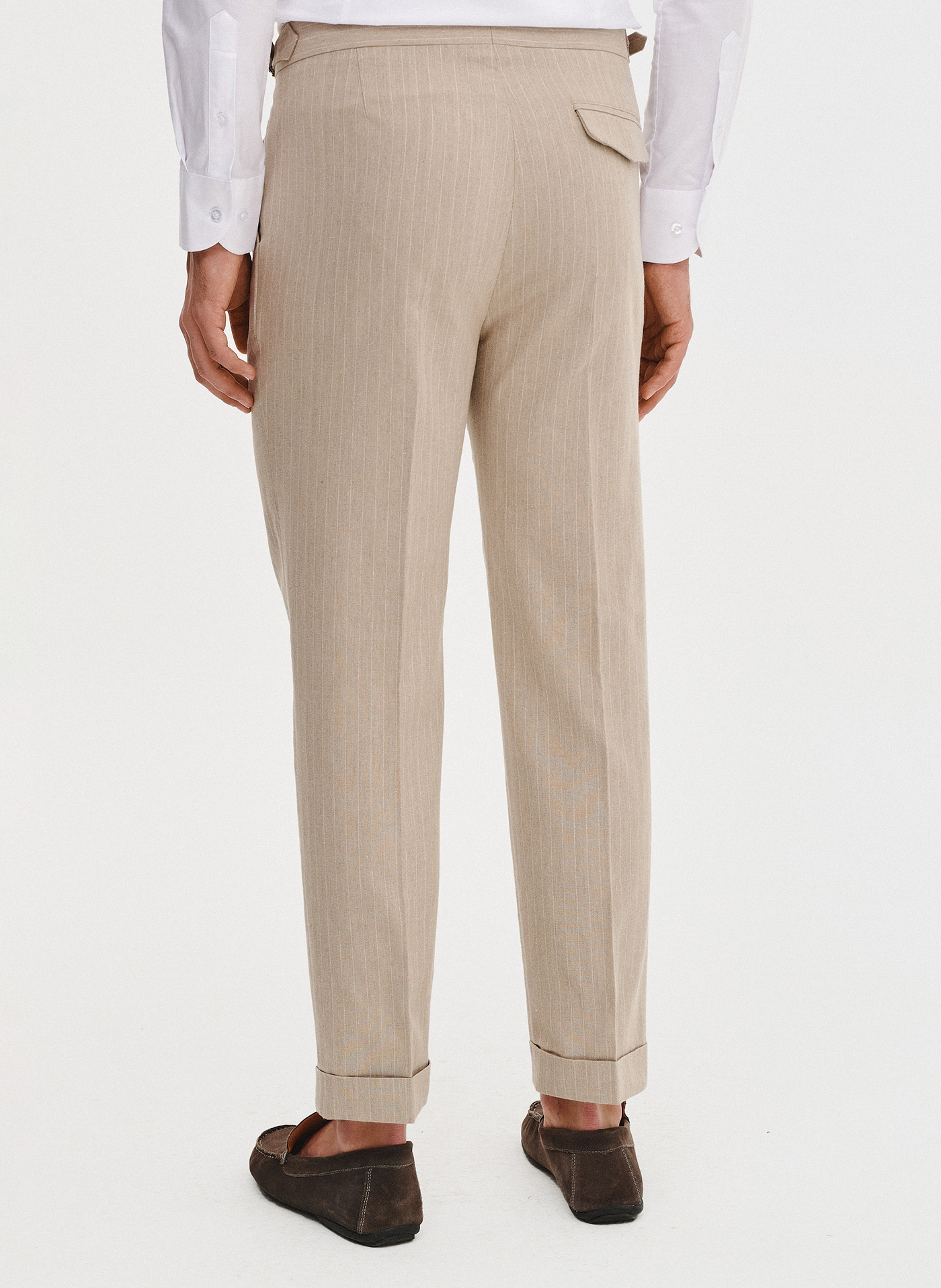 PAKO LORENTE - Spodnie męskie w prążek z lnem - Pako Lorente