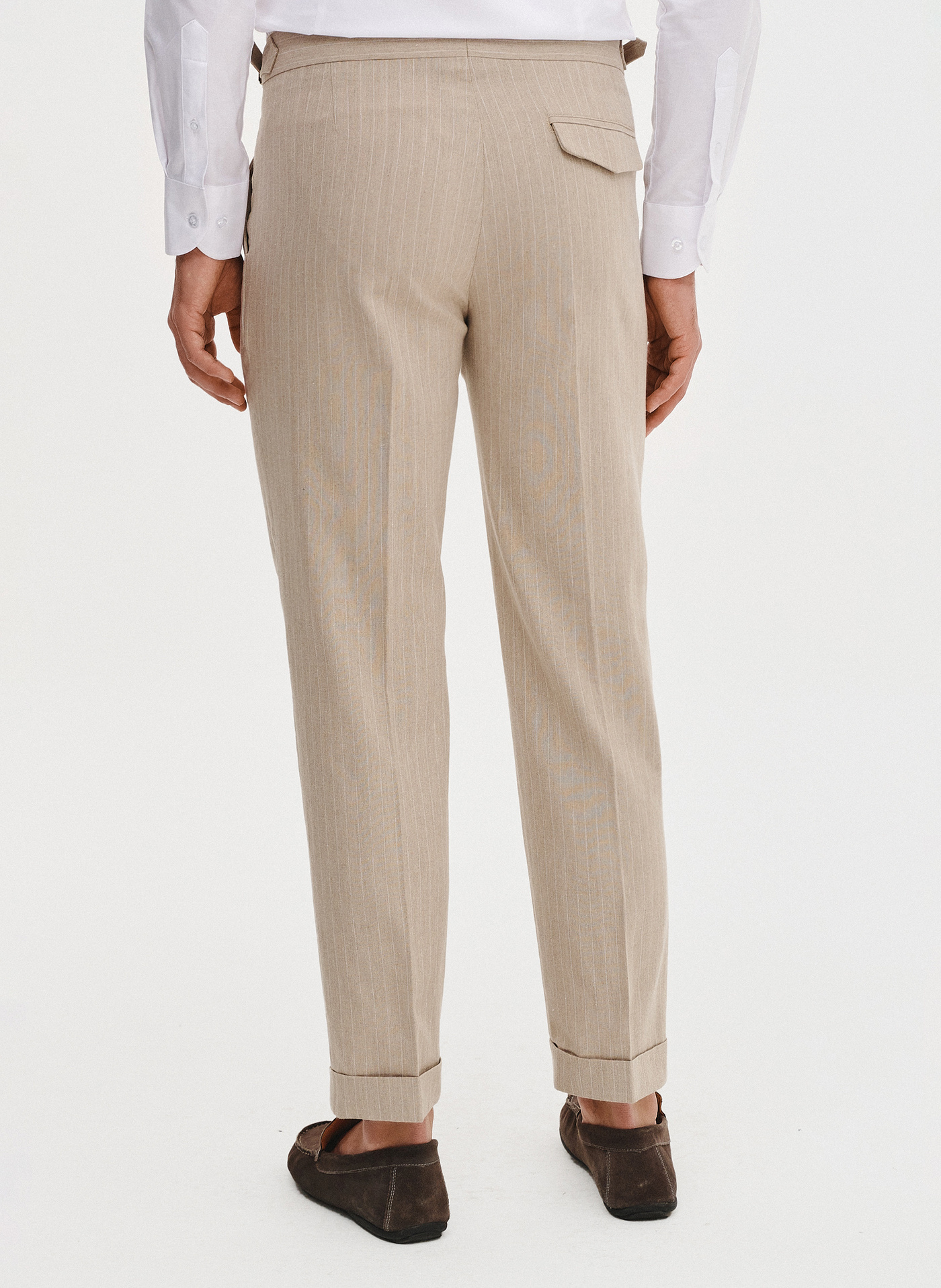 PAKO LORENTE - Spodnie męskie w prążek z lnem - Pako Lorente