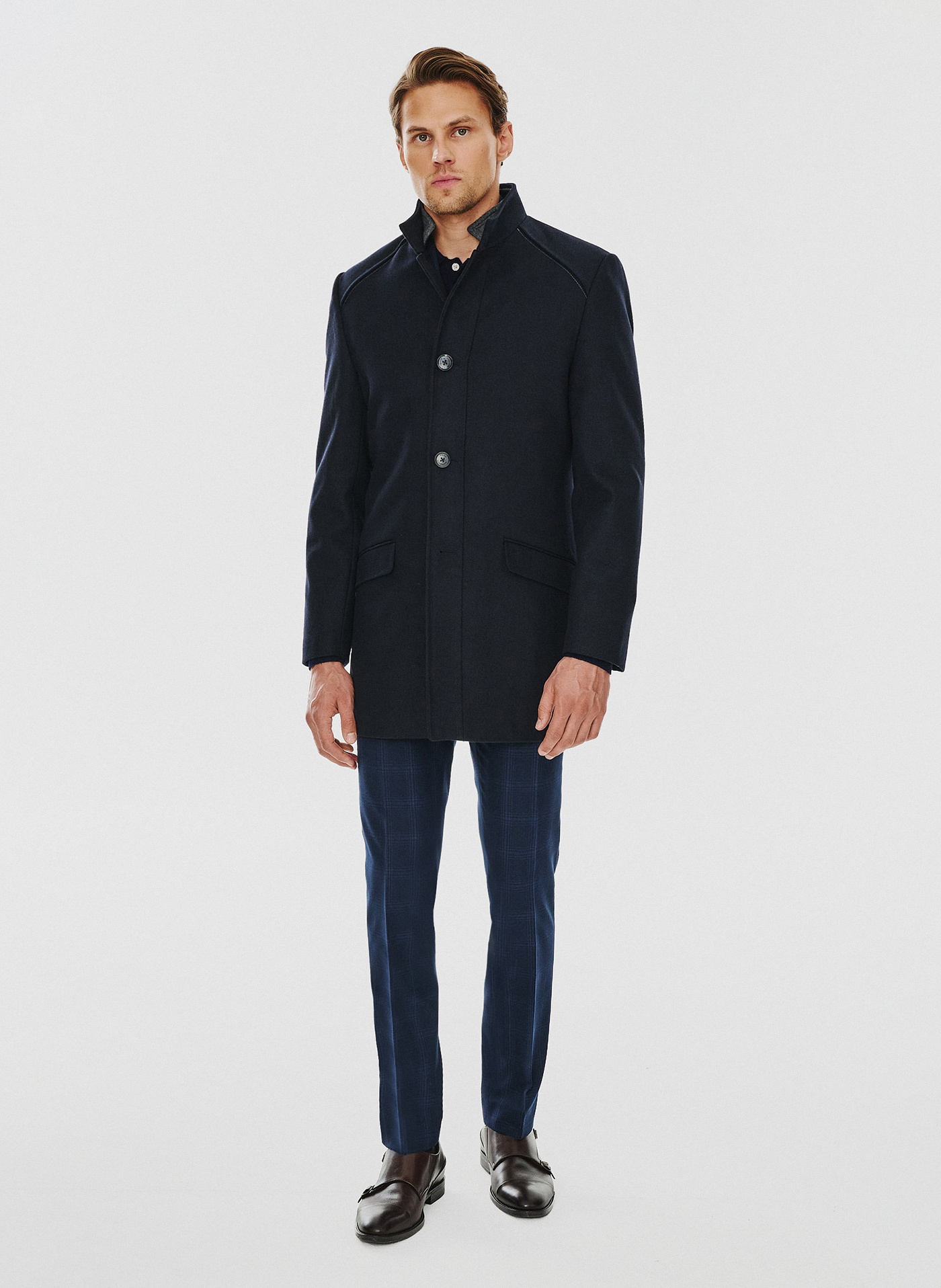 Płaszcz męski w kolorze granatowym - Pako Lorente