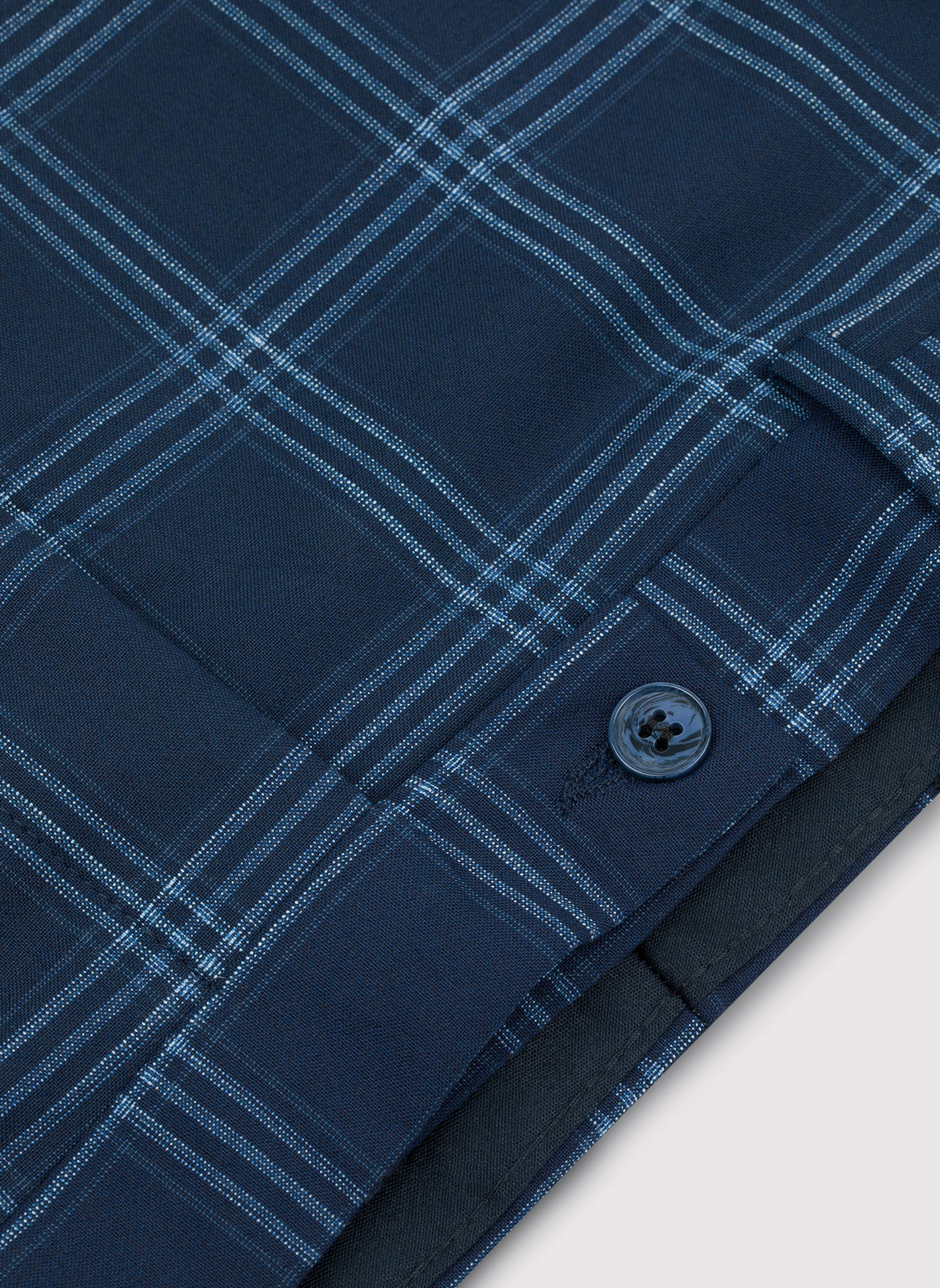 Granatowe spodnie garniturowe w niebieską kratę - Pako Lorente