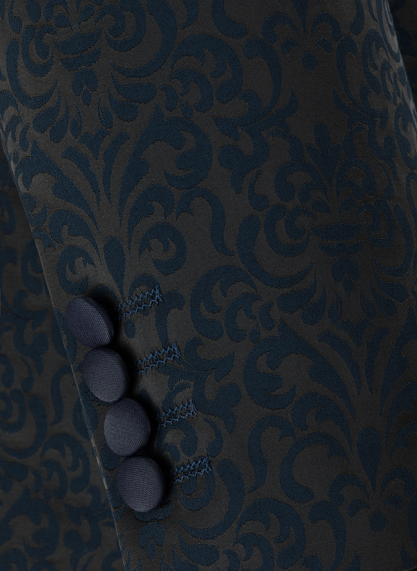 Granatowa żakardowa marynarka smokingowa - Pako Lorente