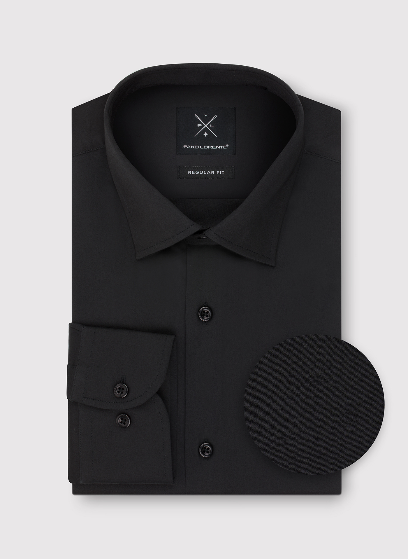 PAKO LORENTE - Czarna koszula męska z długim rękawem - Pako Lorente