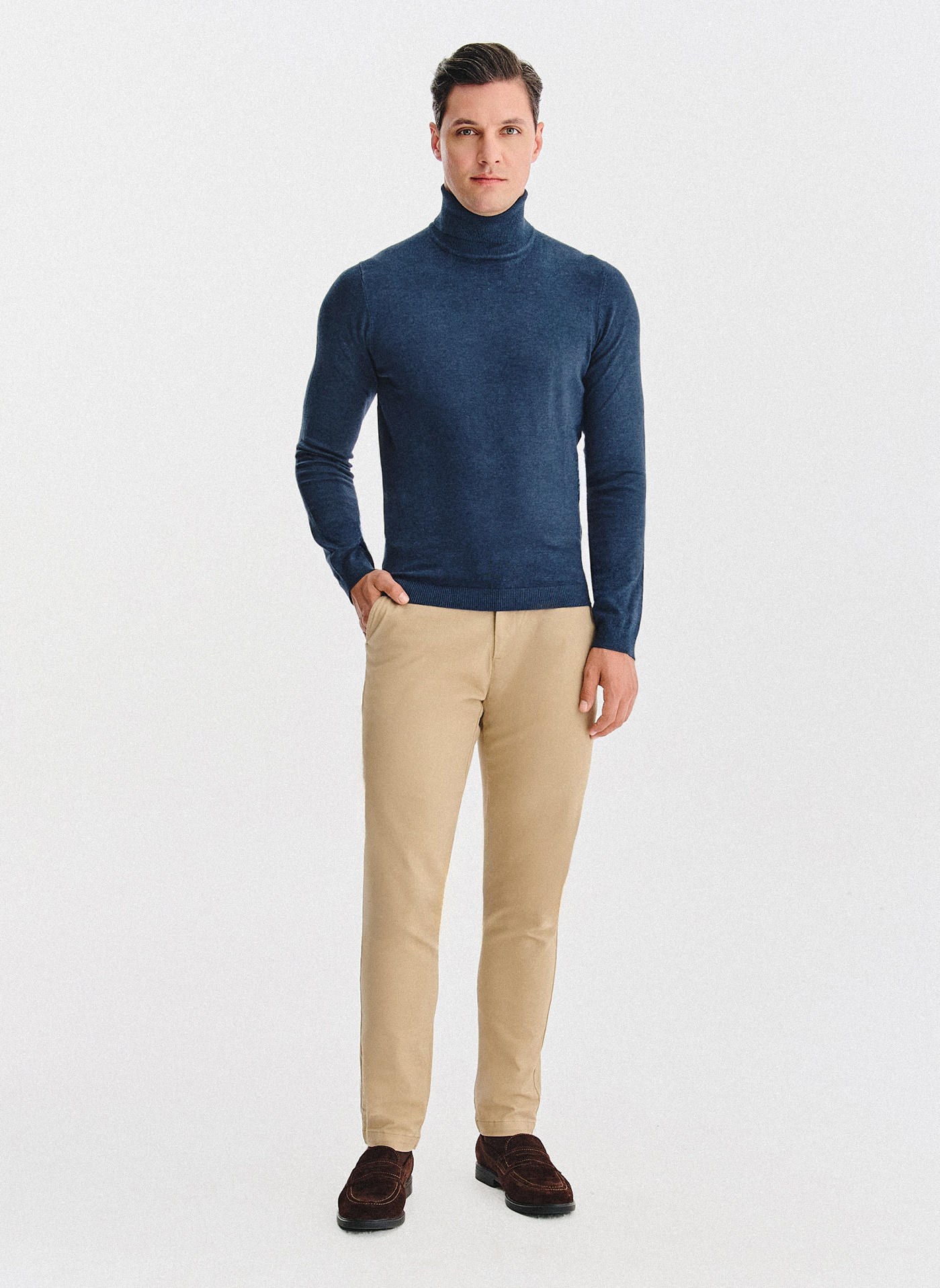 PAKO LORENTE - Golf męski w ciemnoniebieskim kolorze - Pako Lorente