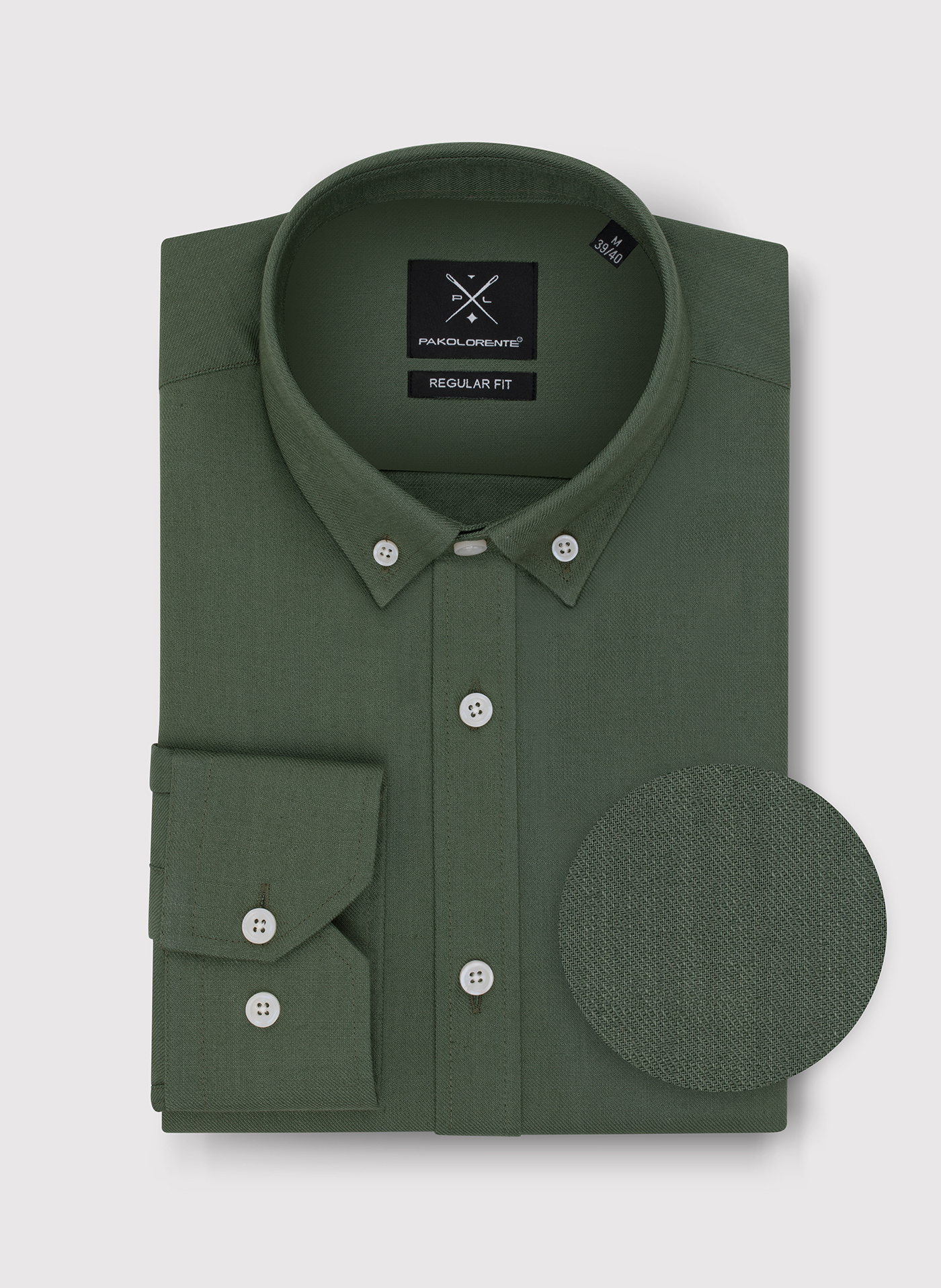 Zielona bawełniana koszula męska - Pako Lorente