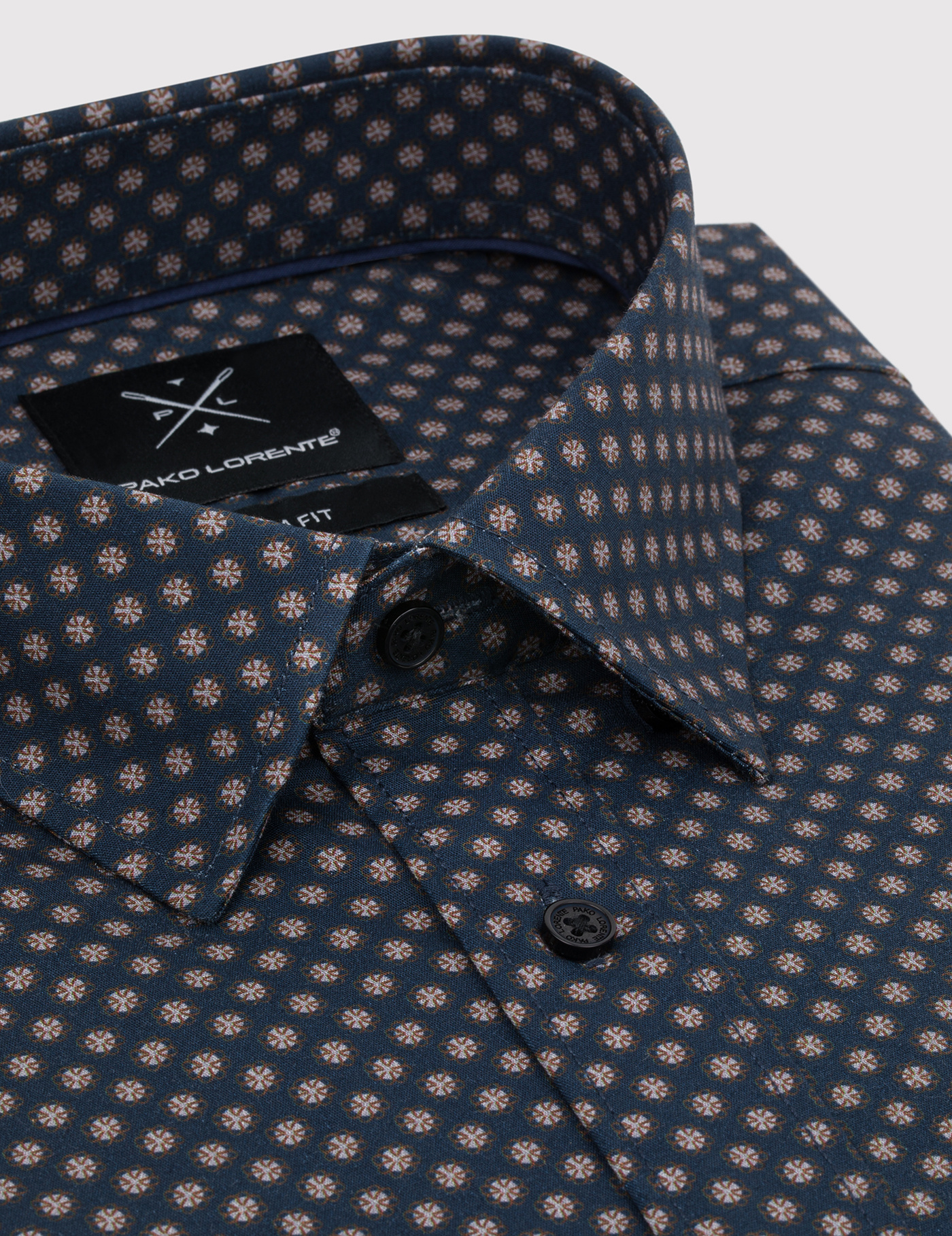 PAKO LORENTE - Granatowa koszula męska w mikrowzór - Pako Lorente