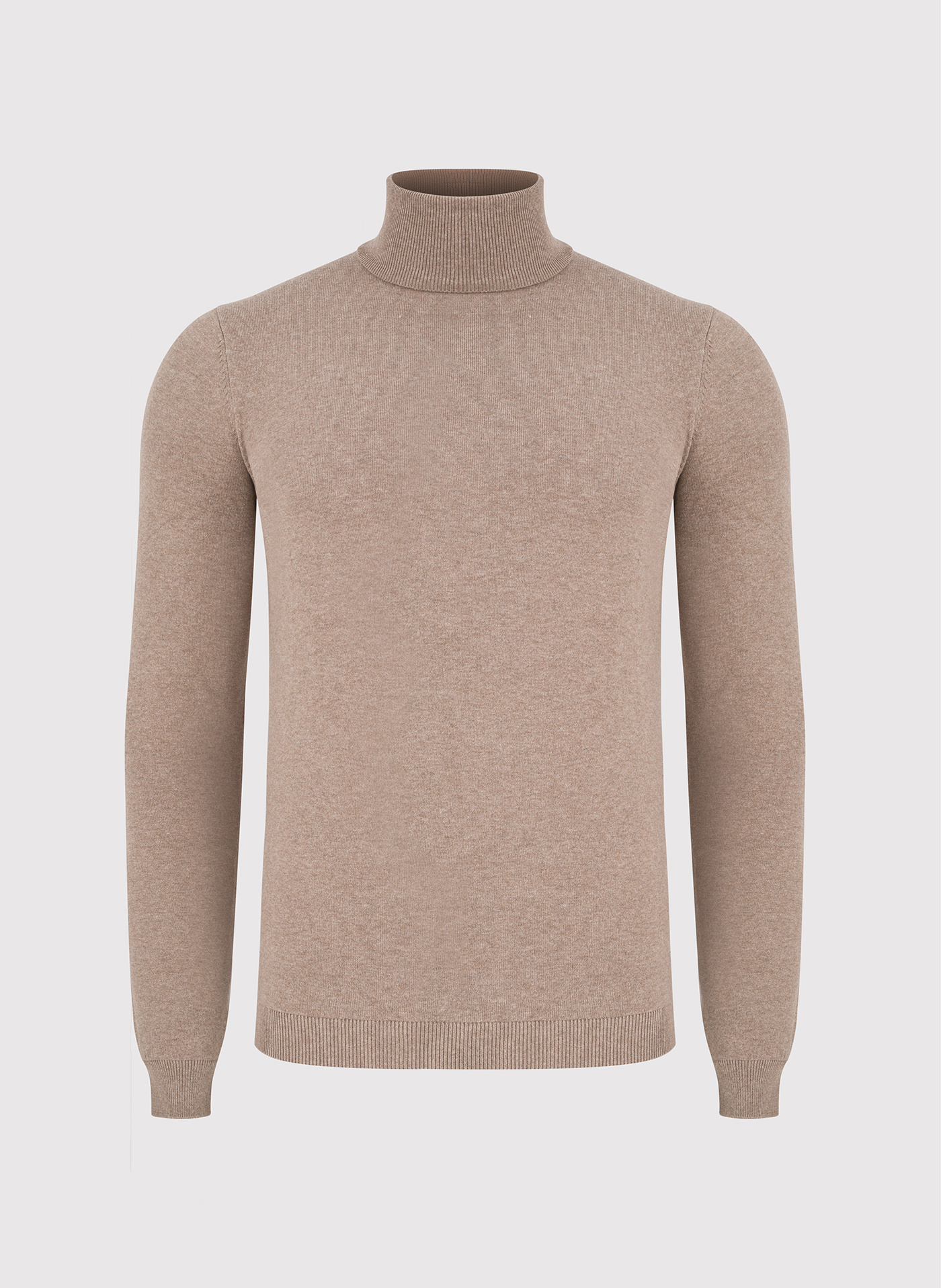 Beżowy gładki golf męski - Pako Lorente