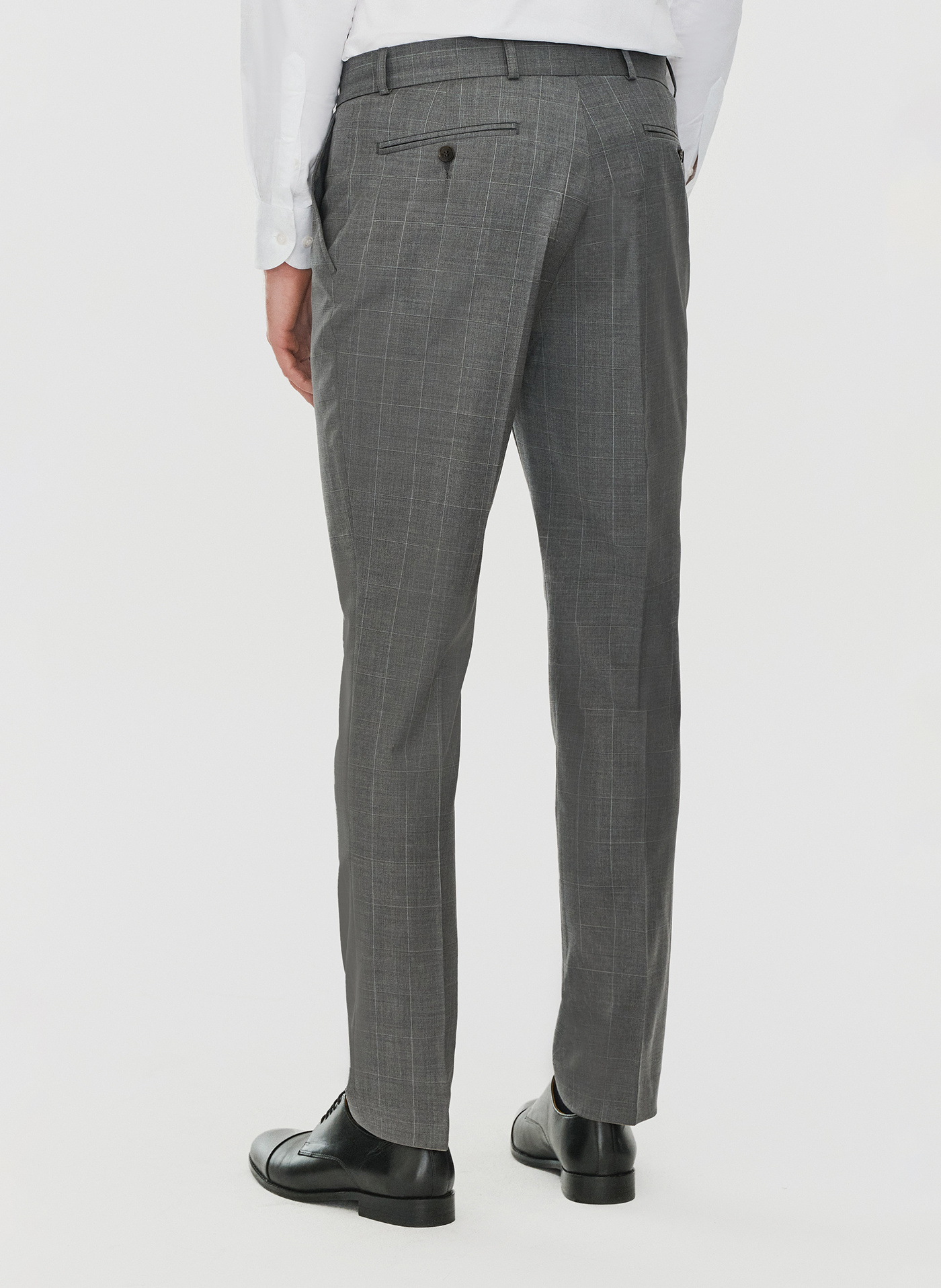 Ciemnaszare spodnie garniturowe w drobną kratę - Pako Lorente