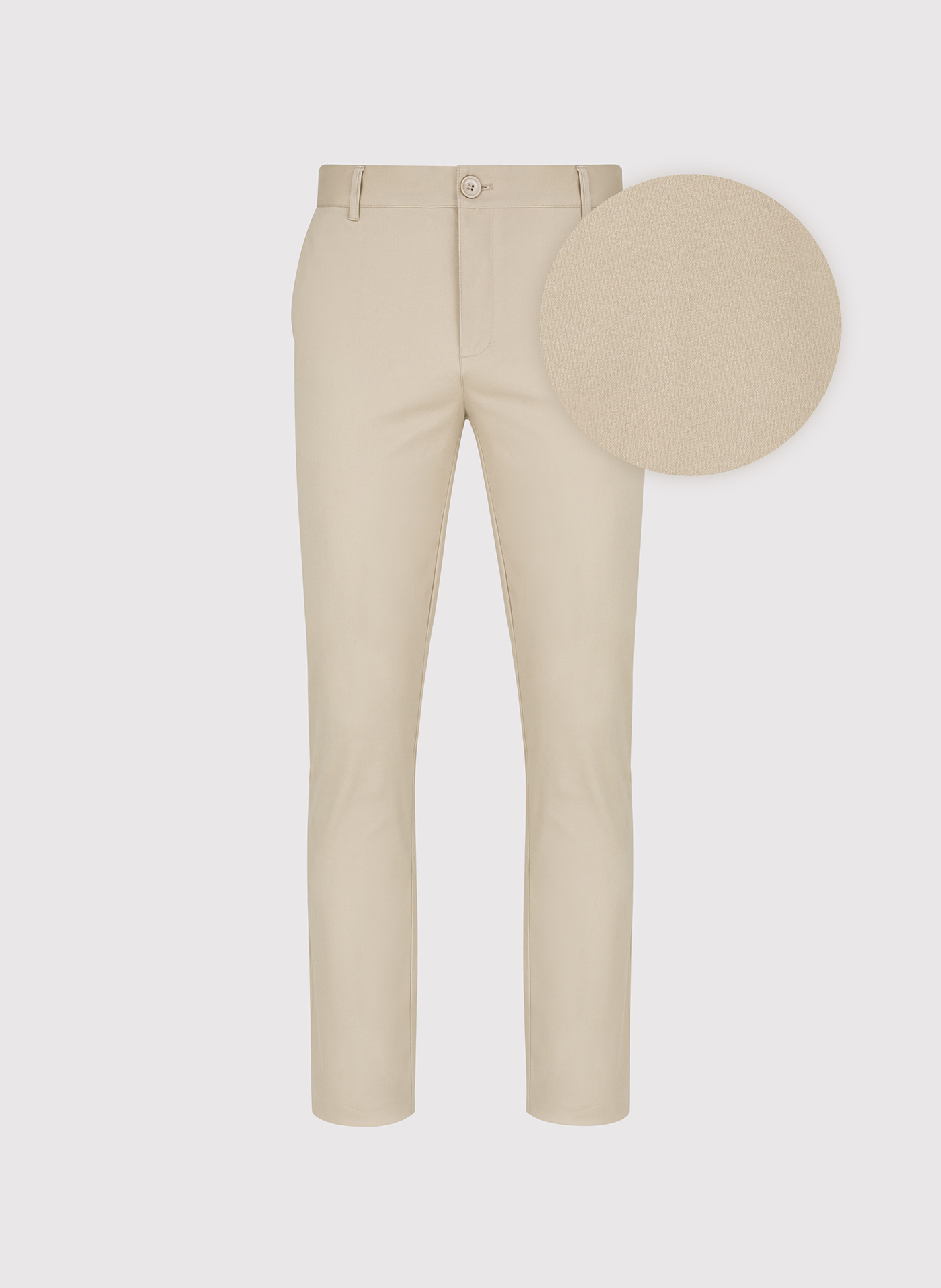 Beżowe gładkie spodnie męskie - Pako Lorente