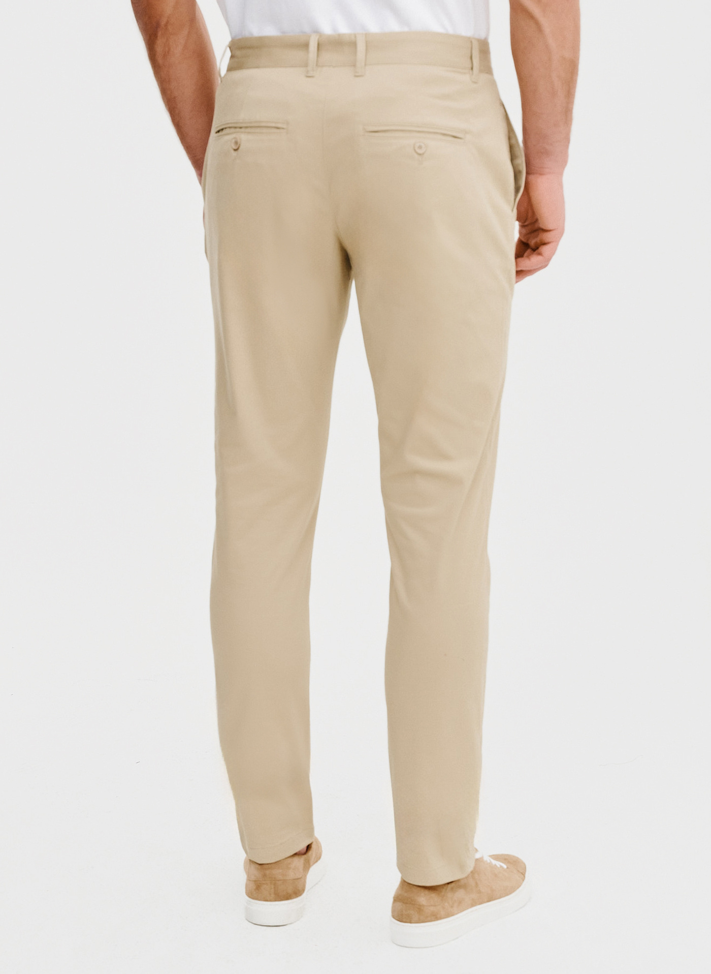Beżowe gładkie spodnie męskie - Pako Lorente