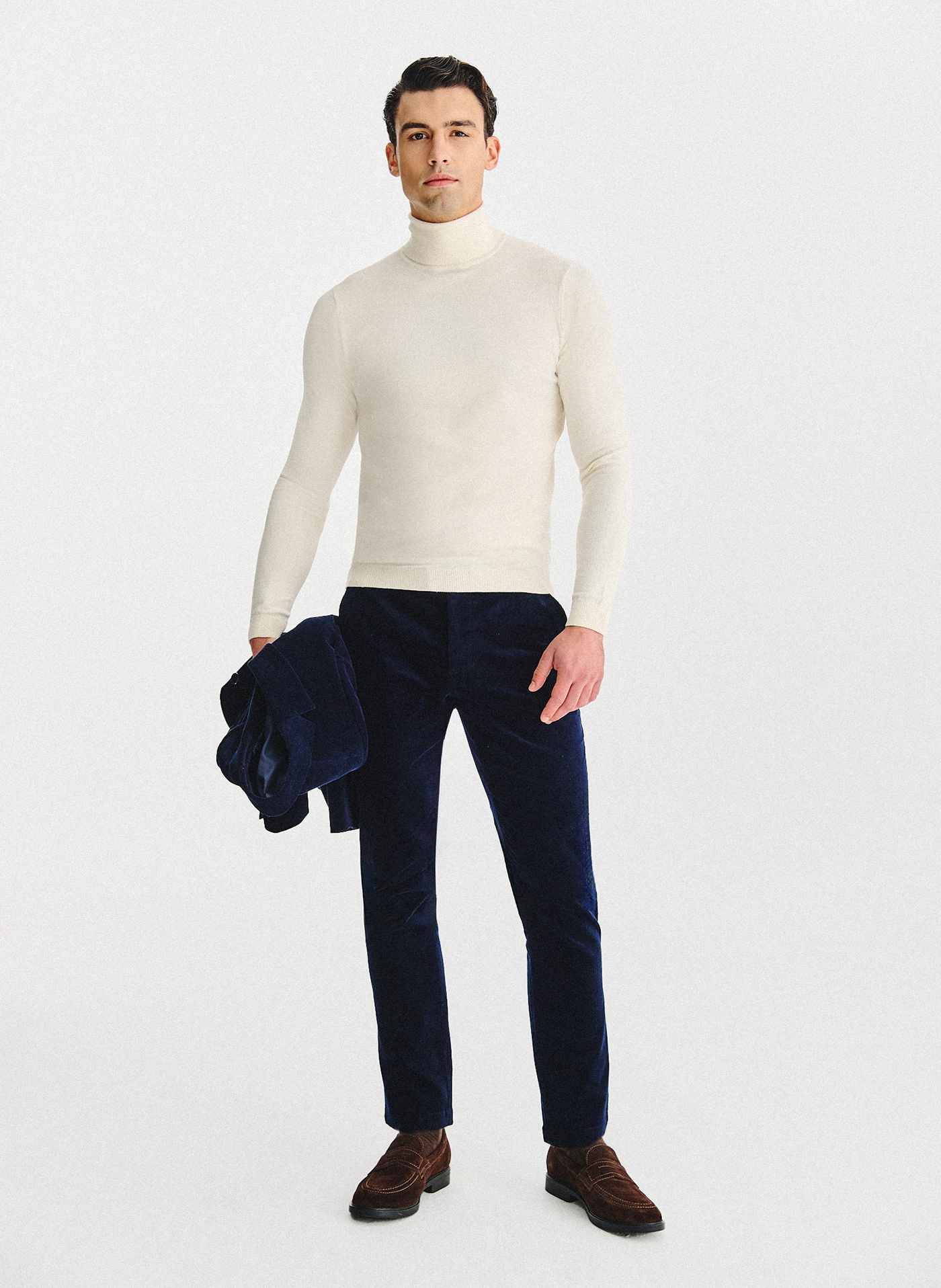 PAKO LORENTE - Biały gładki golf męski - Pako Lorente