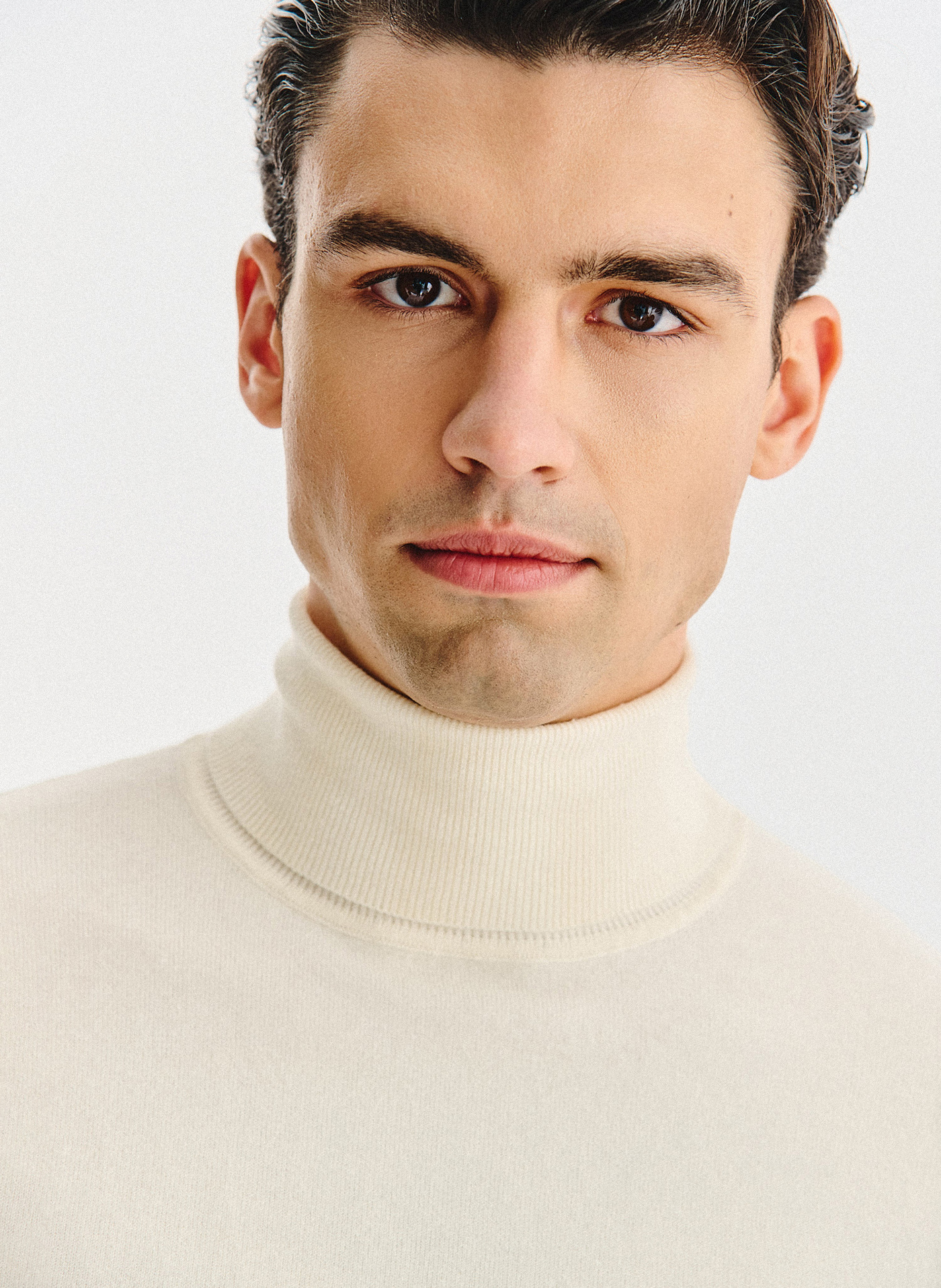 PAKO LORENTE - Biały gładki golf męski - Pako Lorente