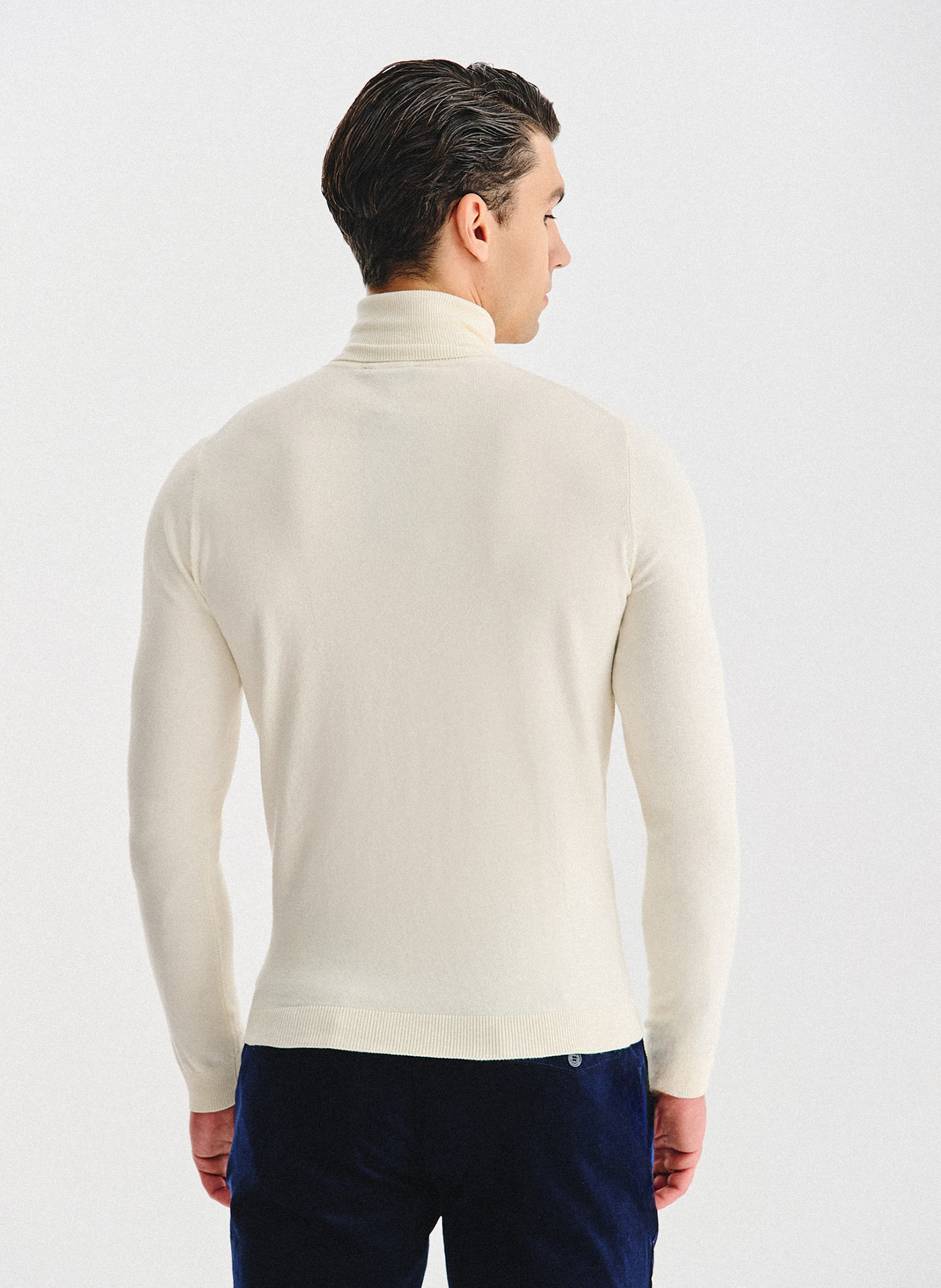 PAKO LORENTE - Biały gładki golf męski - Pako Lorente