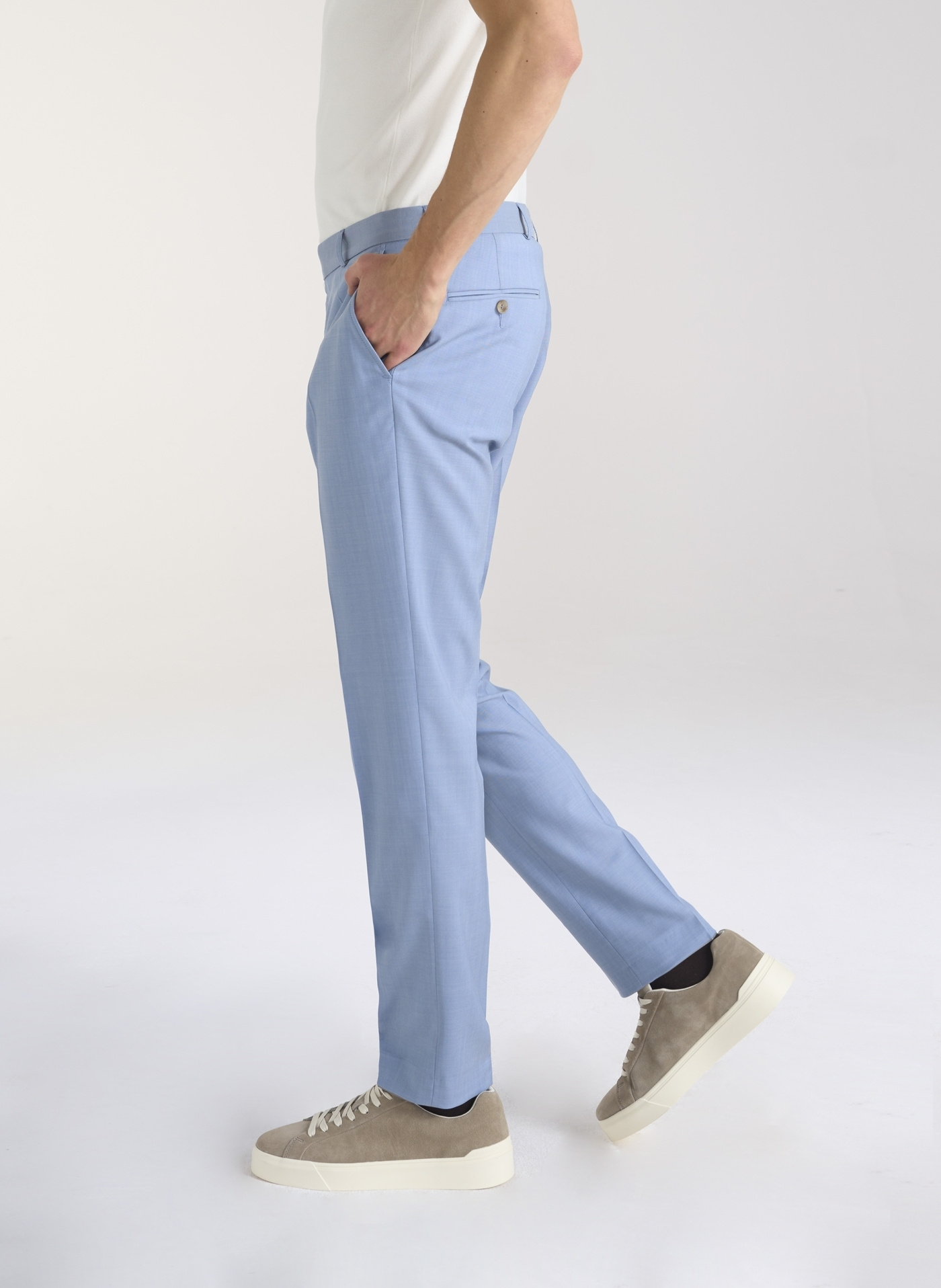 Błękitne męskie spodnie garniturowe - Pako Lorente
