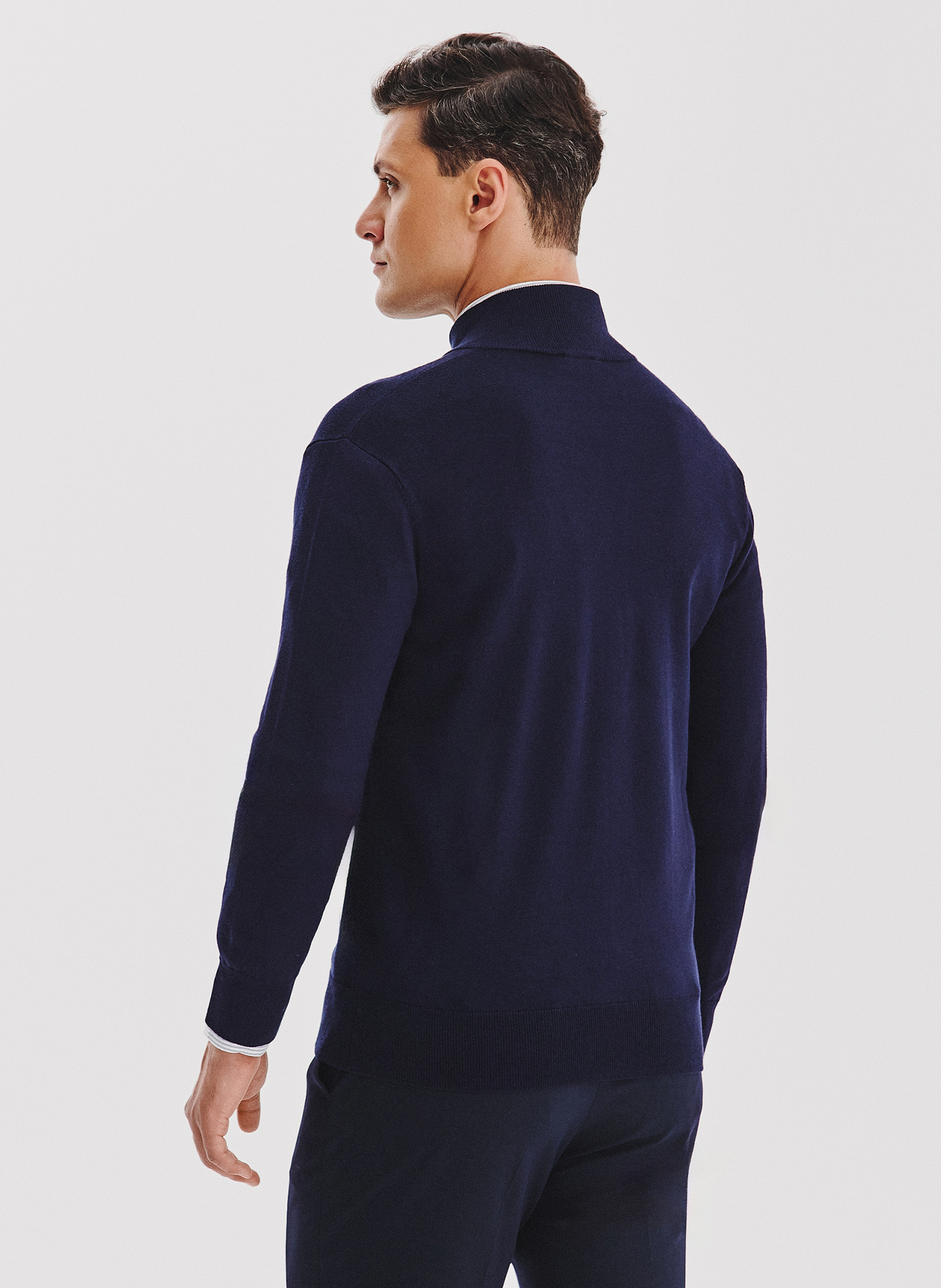 PAKO LORENTE - Granatowy rozpinany sweter męski - Pako Lorente