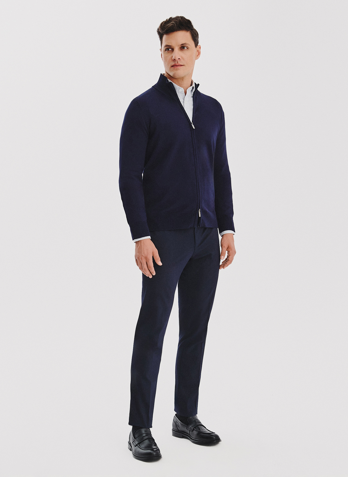 PAKO LORENTE - Granatowy rozpinany sweter męski - Pako Lorente