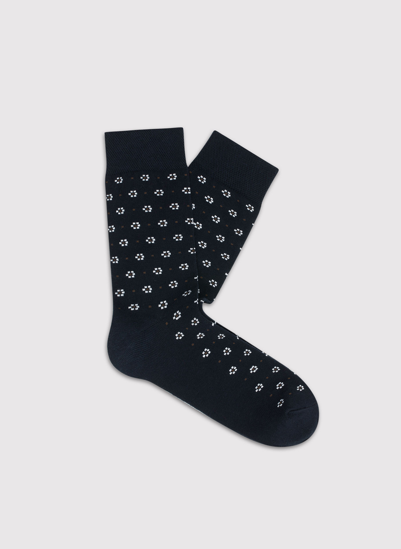 Granatowe skarpetki w kwiatki P000B-SX-522-G-0 - Pako Lorente