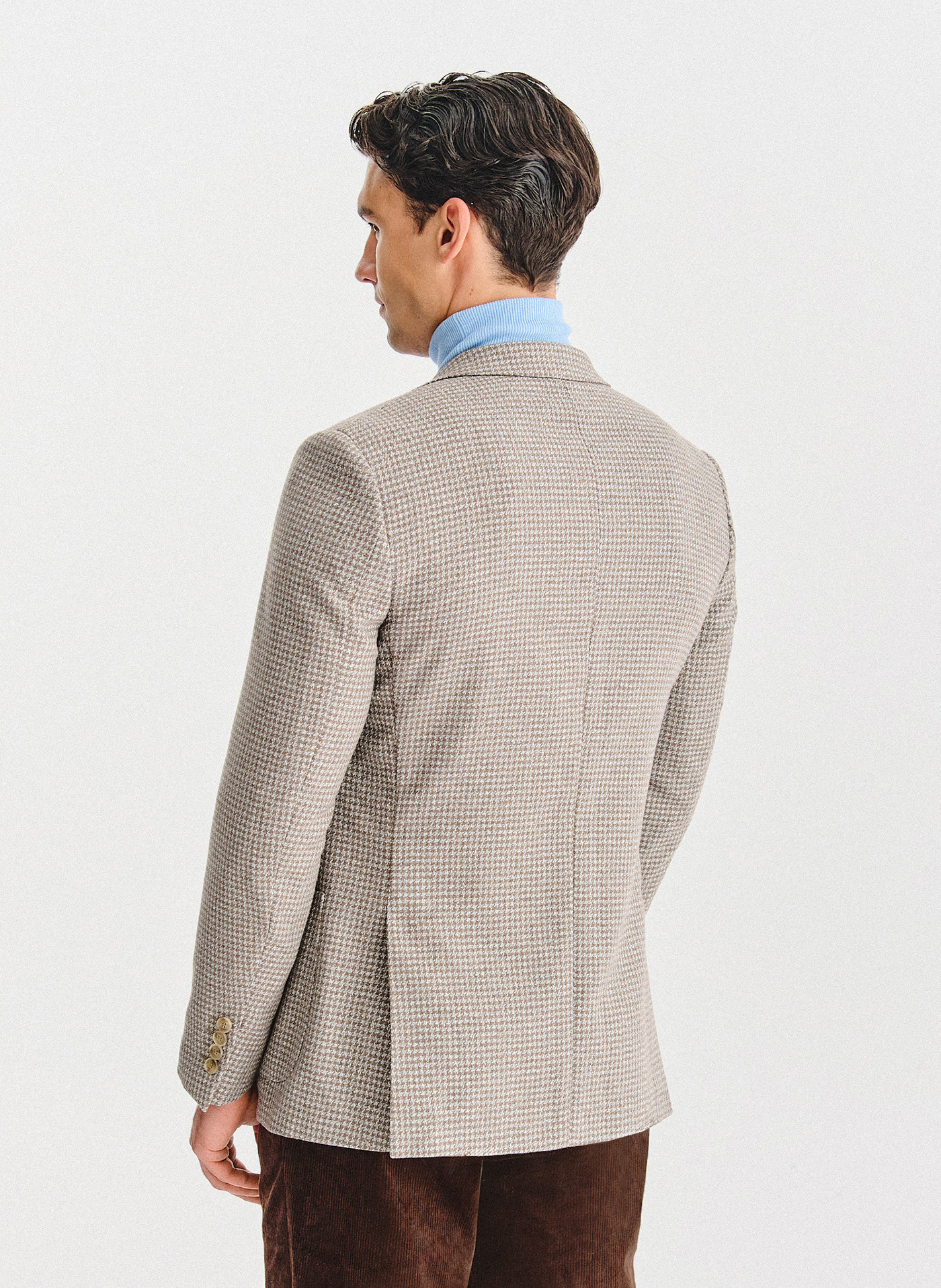 PAKO LORENTE - Jasnobrązowa marynarka w drobną kartkę - Pako Lorente