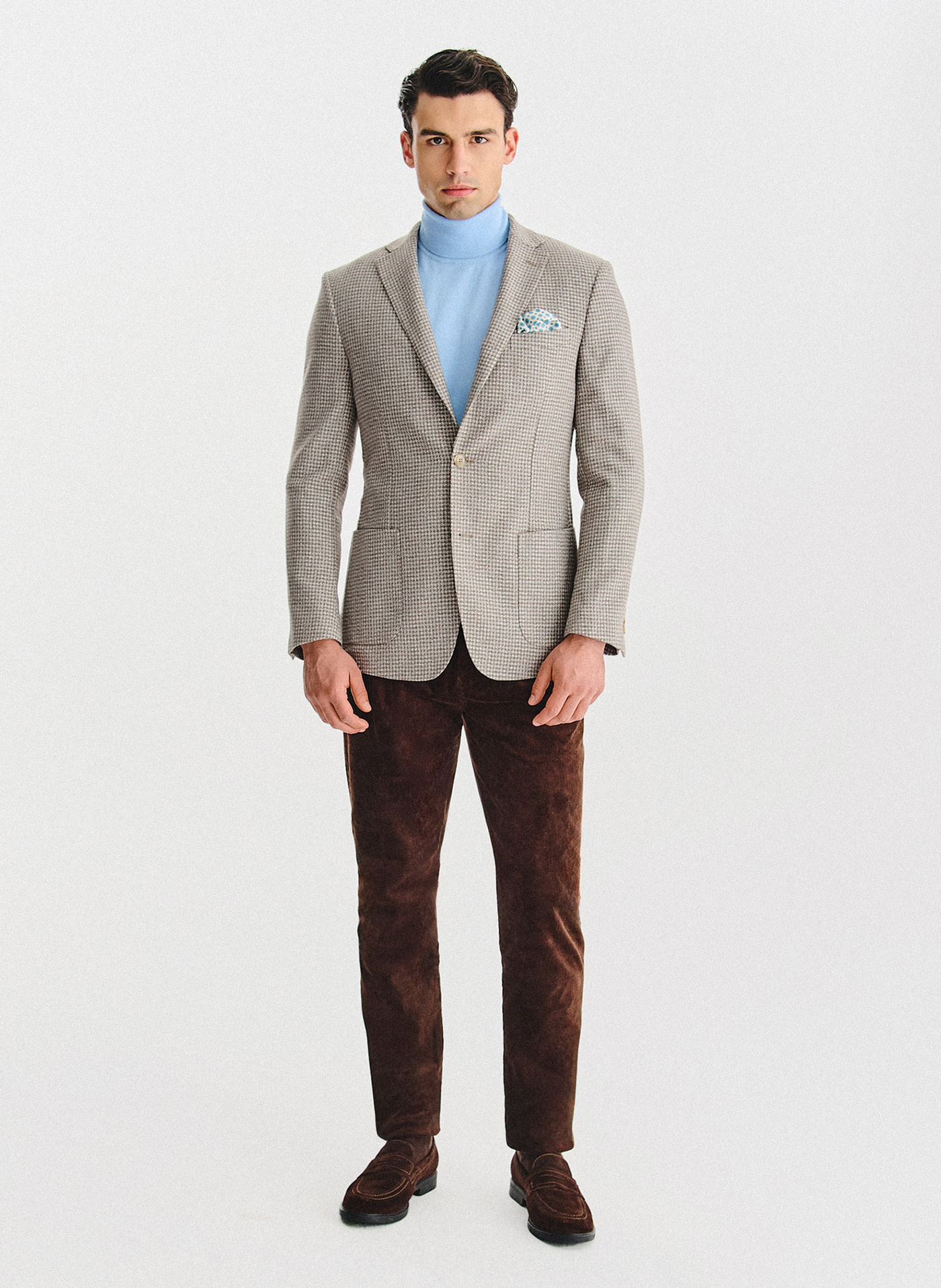 PAKO LORENTE - Jasnobrązowa marynarka w drobną kartkę - Pako Lorente