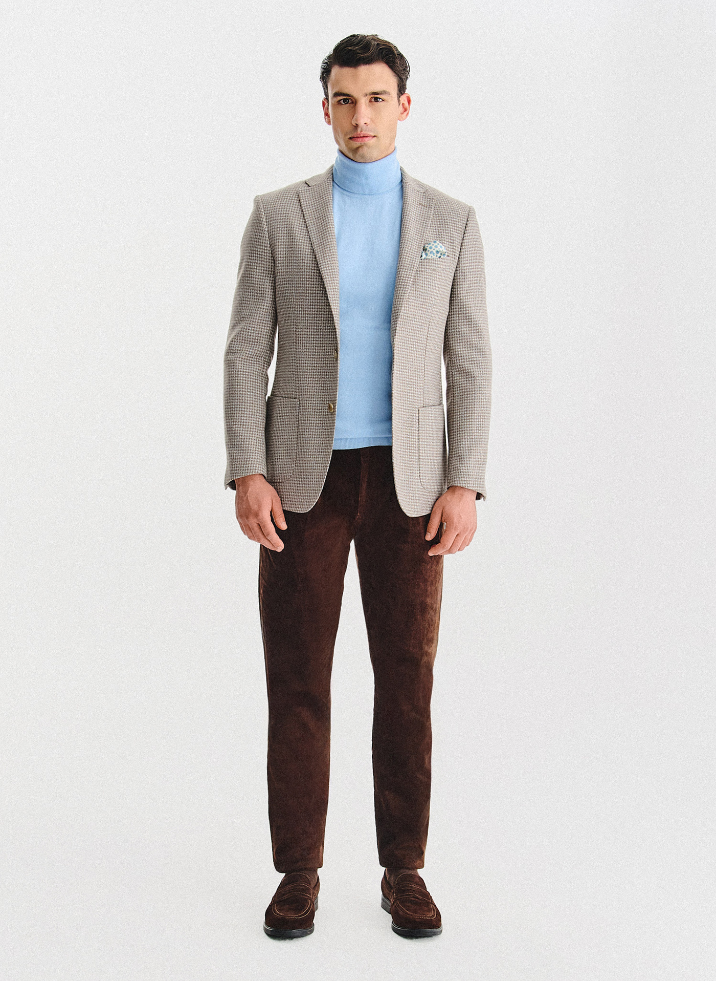 PAKO LORENTE - Jasnobrązowa marynarka w drobną kartkę - Pako Lorente