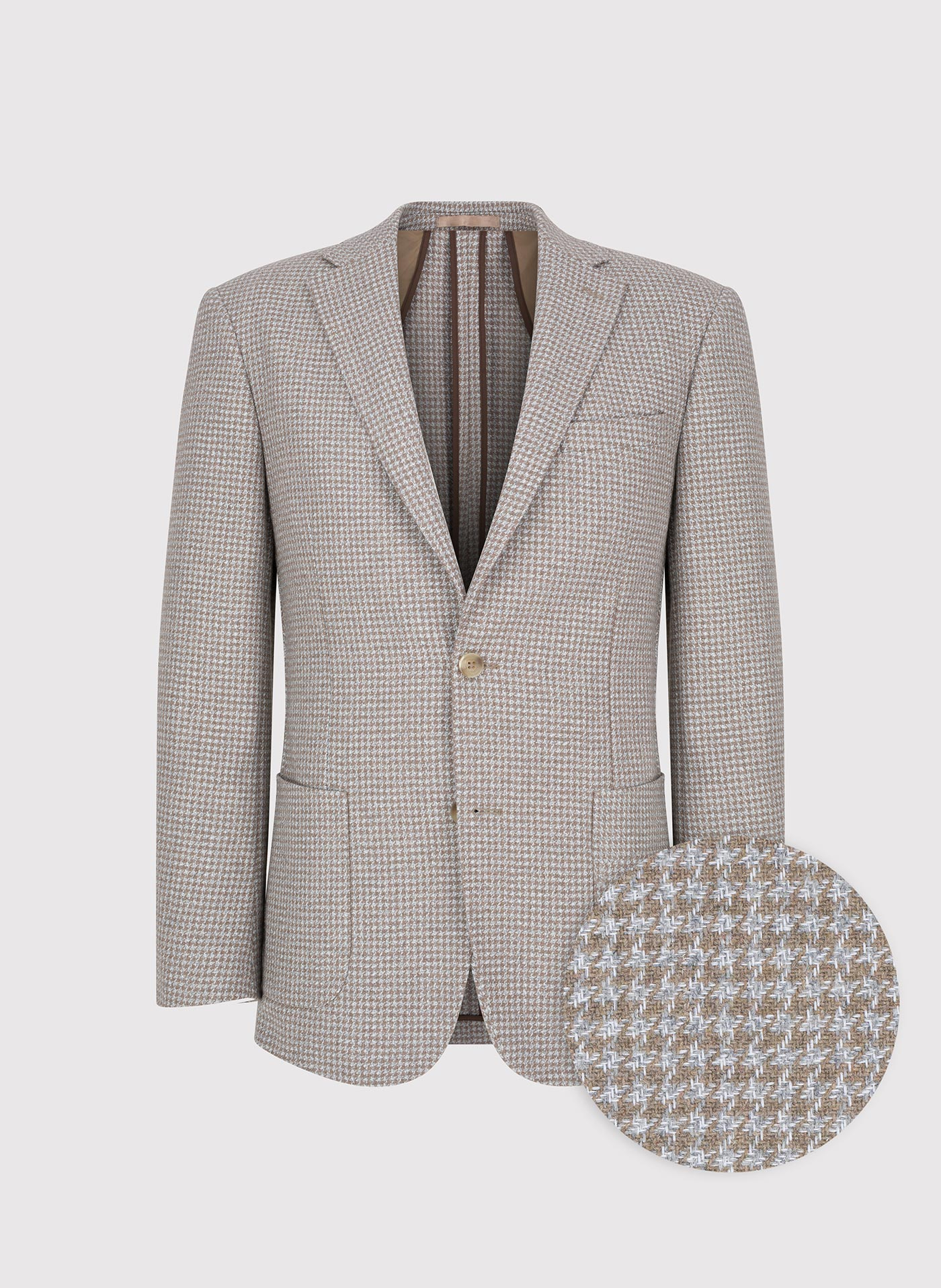 PAKO LORENTE - Jasnobrązowa marynarka w drobną kartkę - Pako Lorente