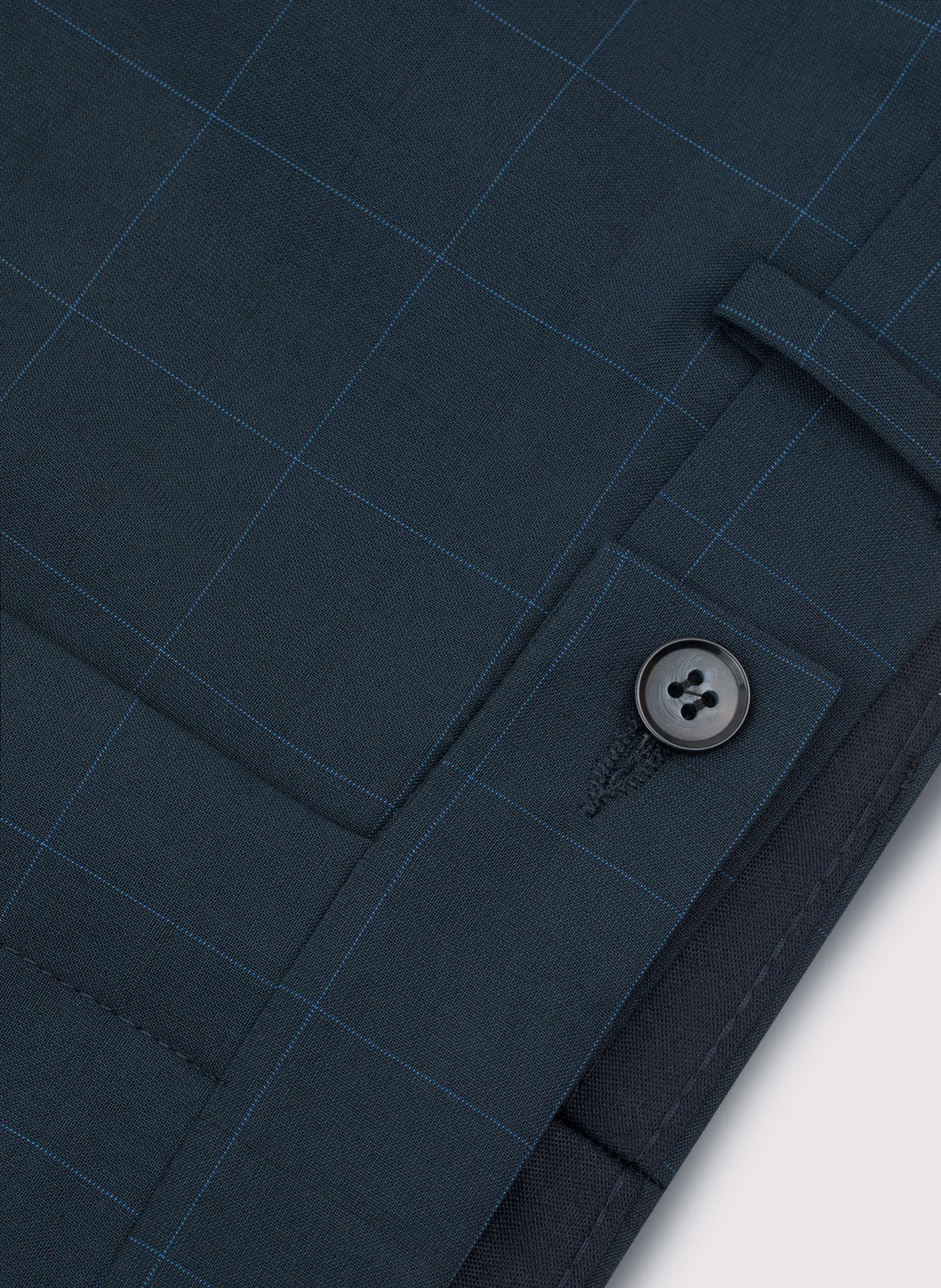 Granatowe spodnie w delikatną niebieską kratkę P23SF-6G-003-G-S - Pako Lorente