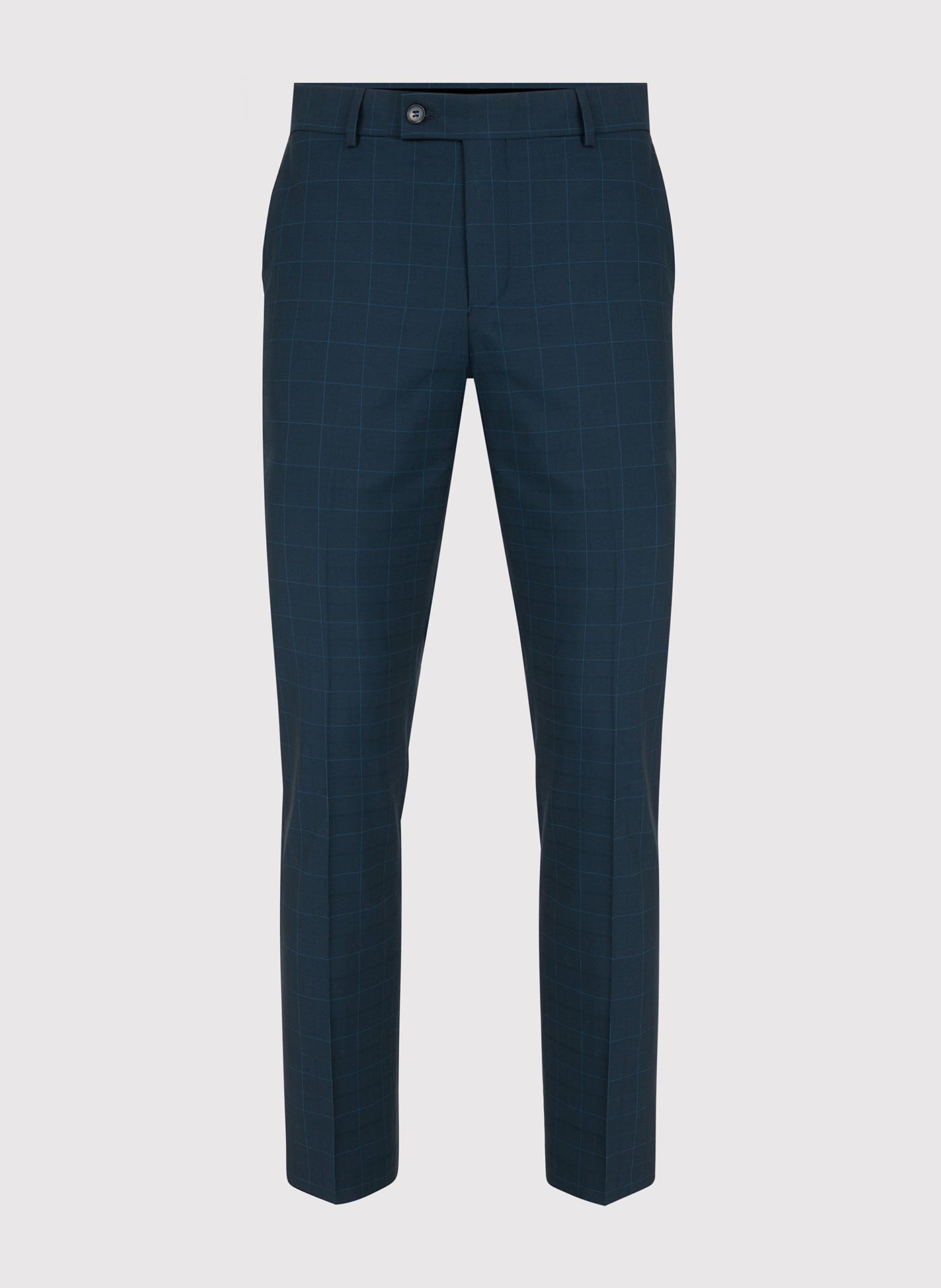 Granatowe spodnie w delikatną niebieską kratkę P23SF-6G-003-G-S - Pako Lorente