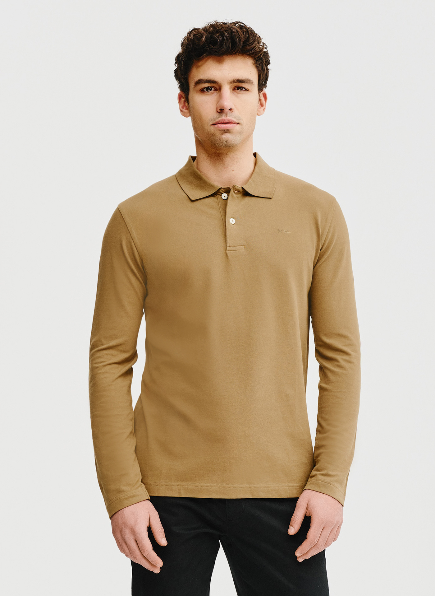 Oliwkowe polo longsleeve - Pako Lorente
