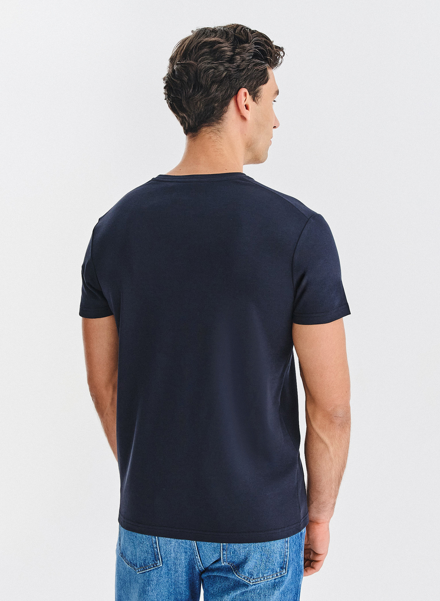 Granatowy t-shirt męski - Pako Lorente