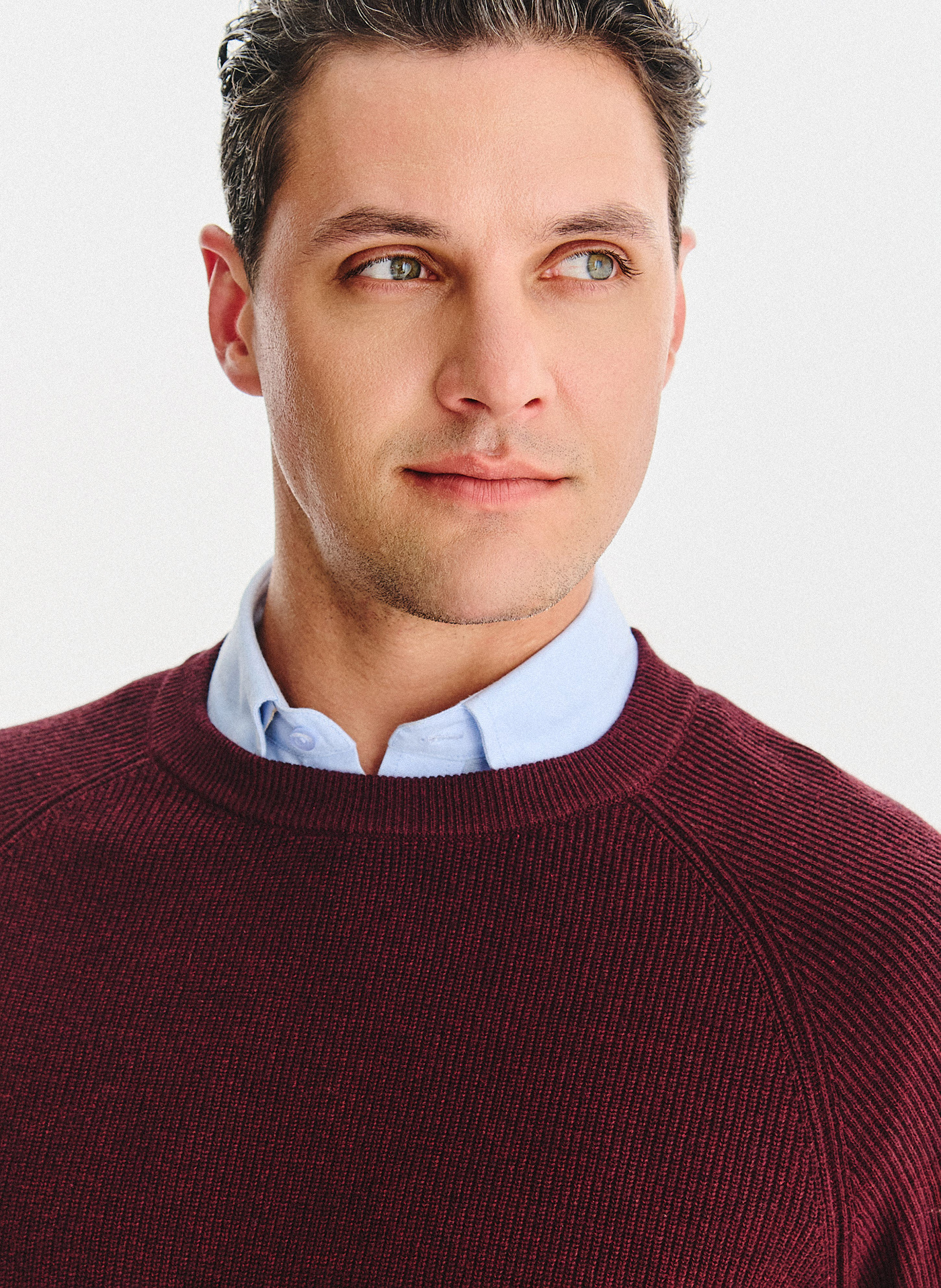 Bordowy bawełniany sweter męski - Pako Lorente