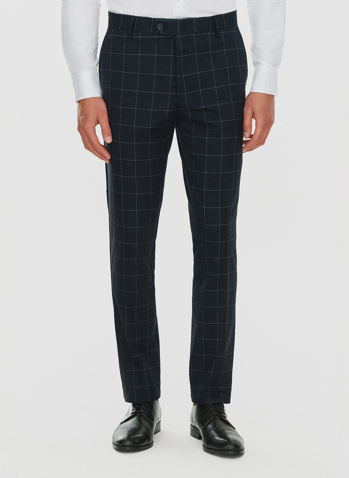 Granatowe garniturowe spodnie męskie - Pako Lorente