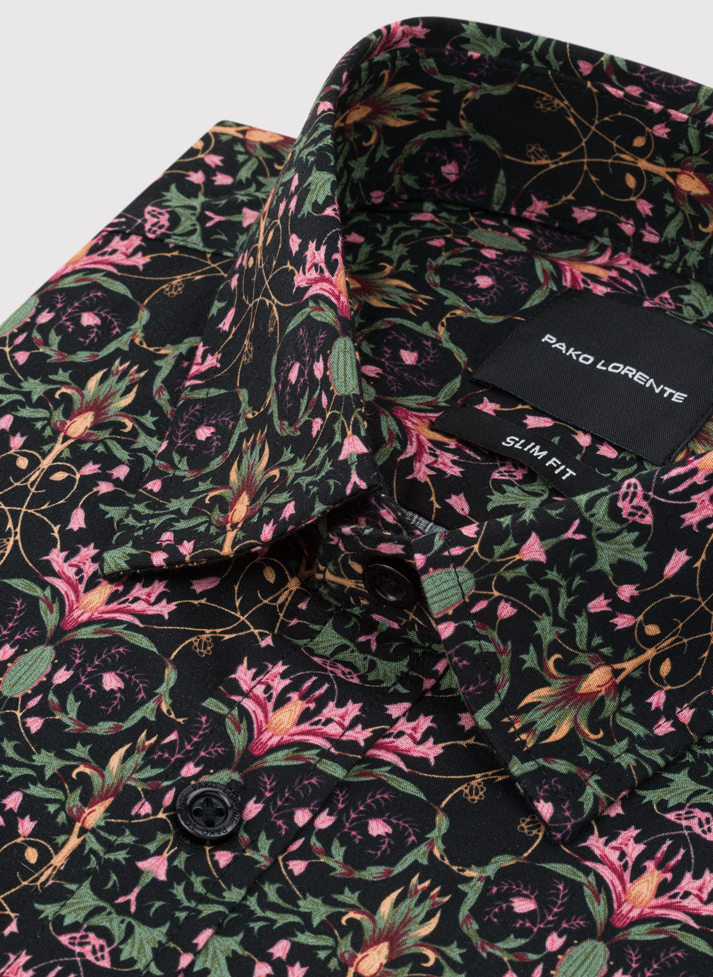 PAKO LORENTE - Czarna koszula w kolorowe kwiaty - Pako Lorente
