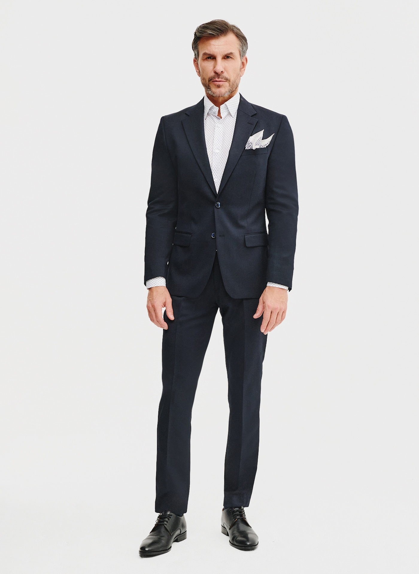 Biała koszula męska w mikrowzór - Pako Lorente