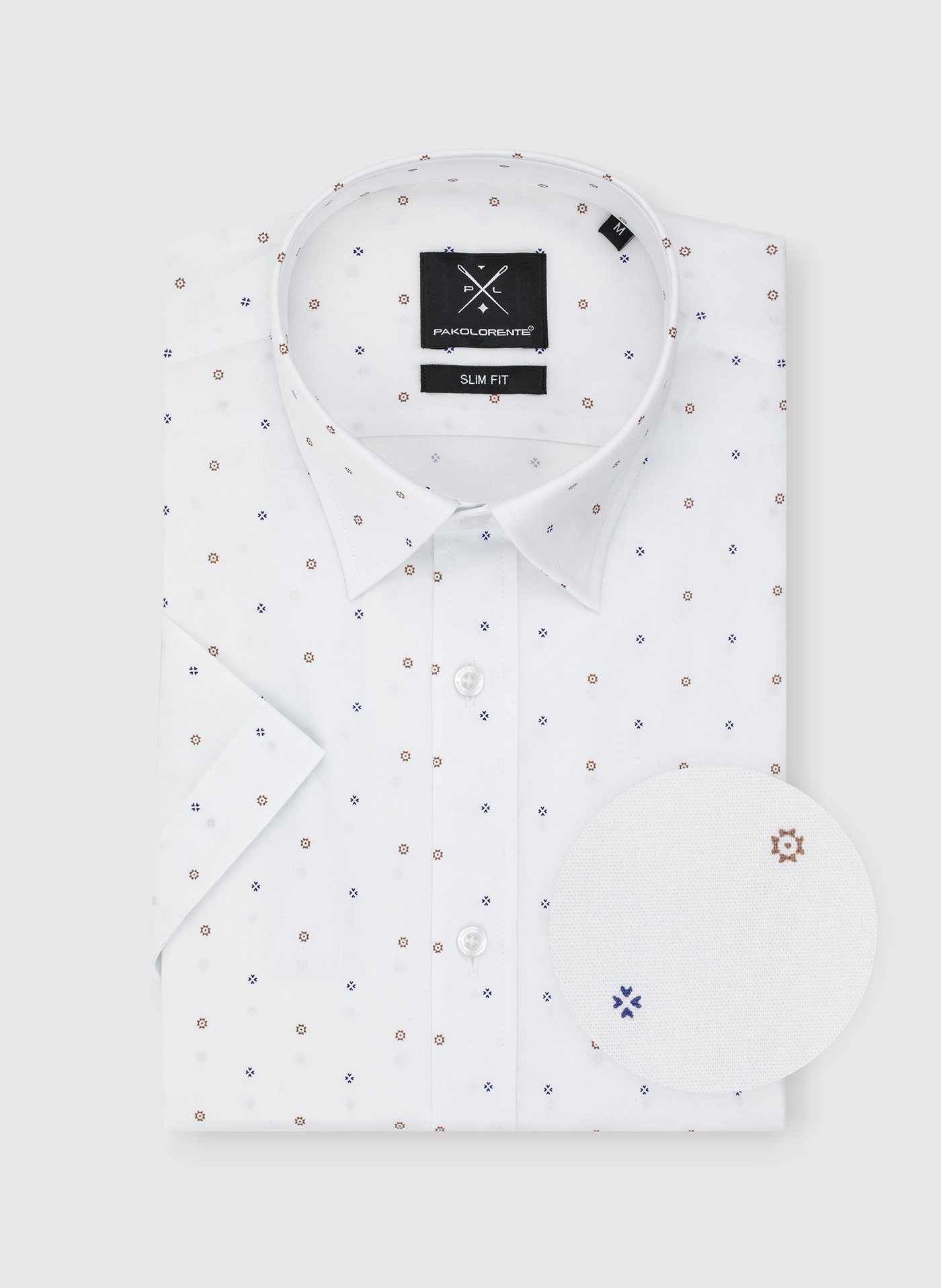 PAKO LORENTE - Koszula męska z krótkim rękawem mikrowzór - Pako Lorente