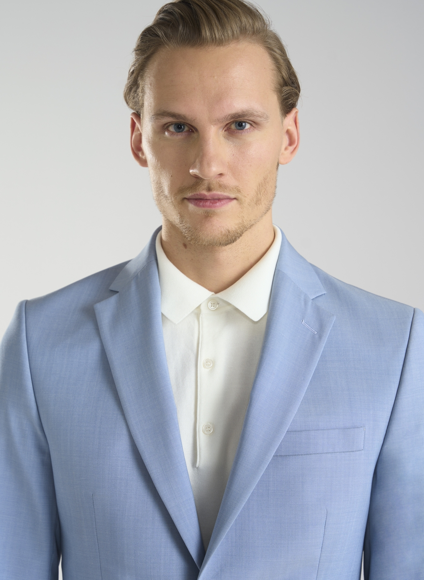 Błękitna męska marynarka garniturowa - Pako Lorente